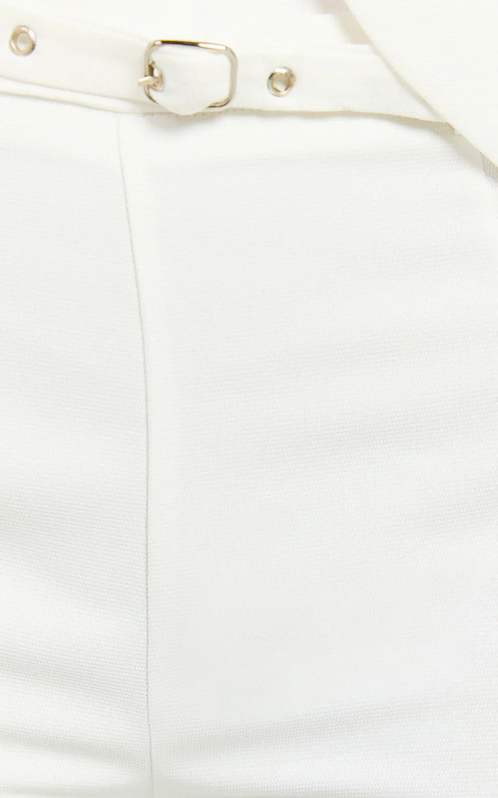 Romeo Pants - Straight Leg Mid Waist Tailored Pants in White