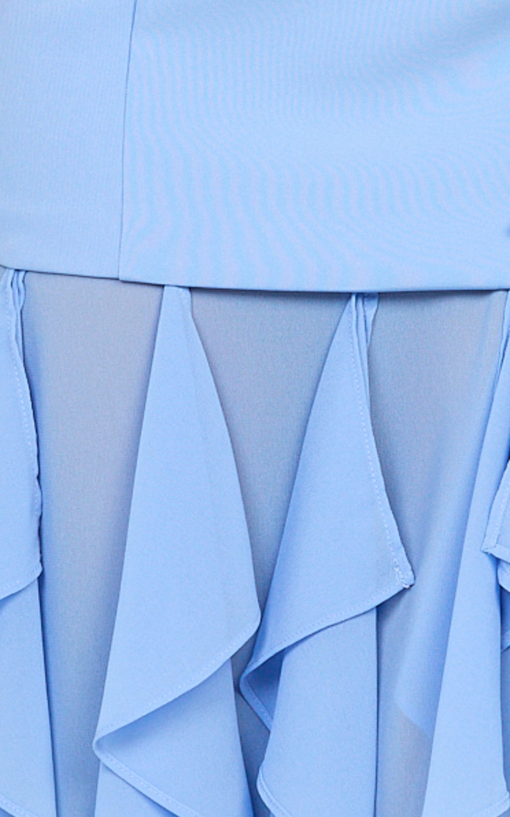 Selani Maxi Dress - Strapless Bodice Ruffle Hem Dress in Sky Blue