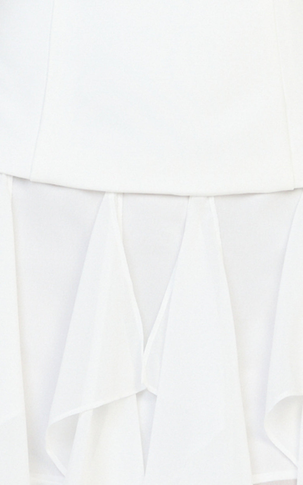 Selani Mini Dress - Strapless Bodice Ruffle Hem Dress in White