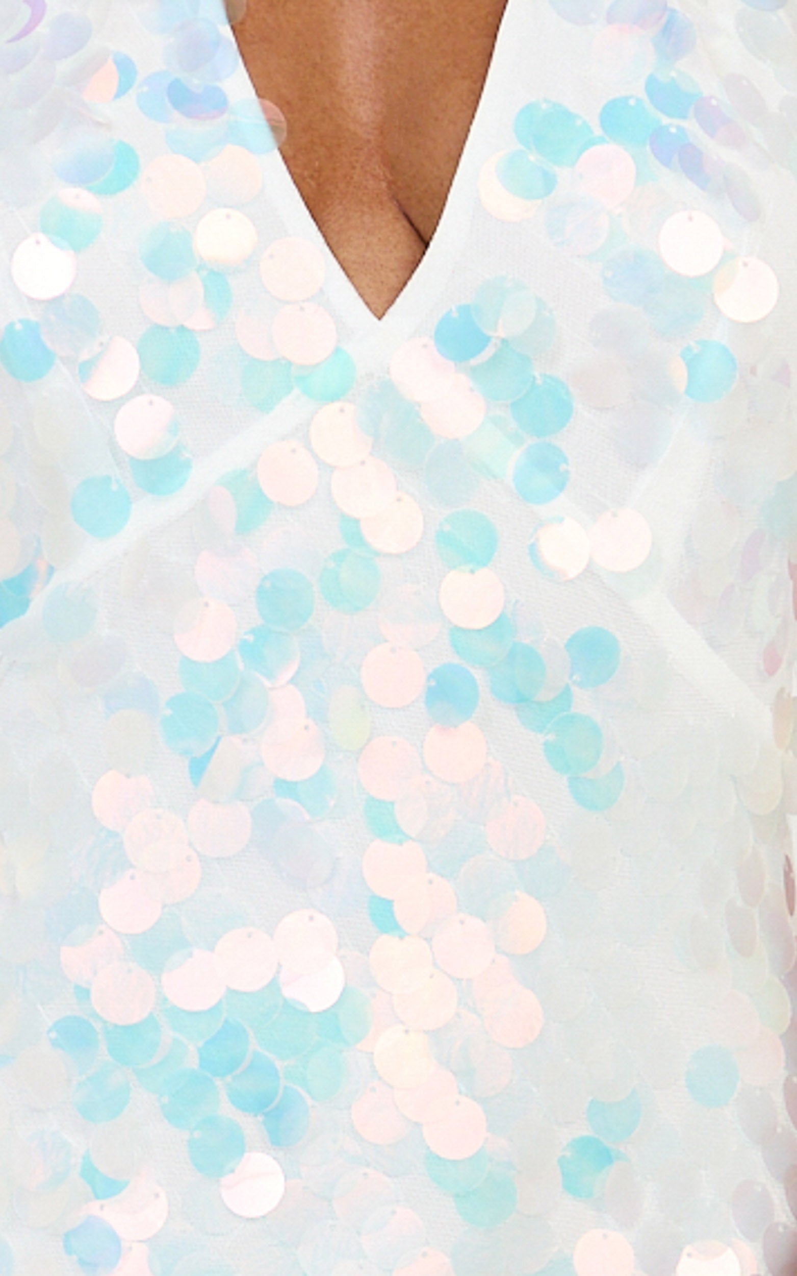 Seville Maxi Dress - Halter Neck Sequin Dress in Iridescent