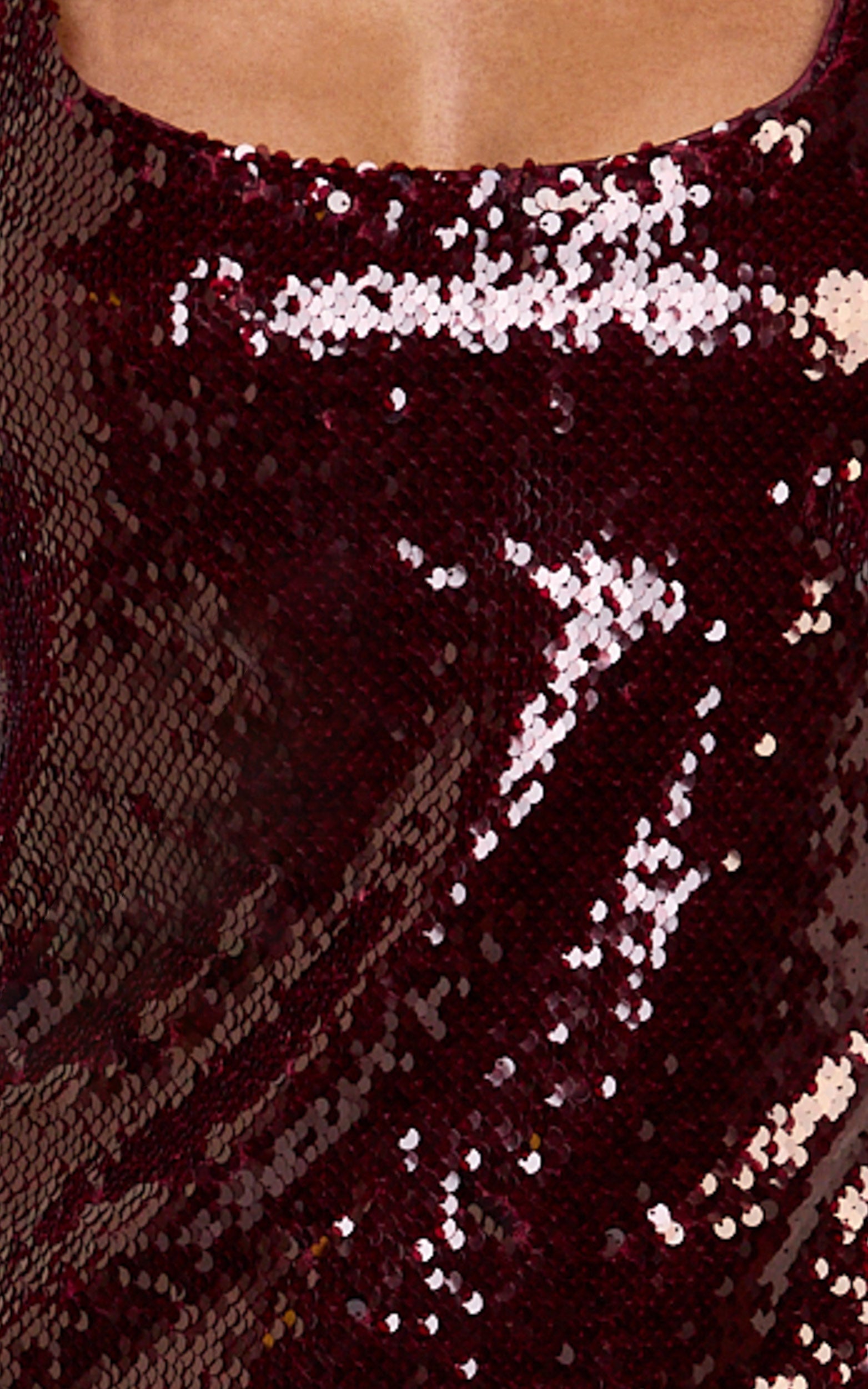 Seville Mini Dress - Racer Back A Line Sequin Dress in Ruby