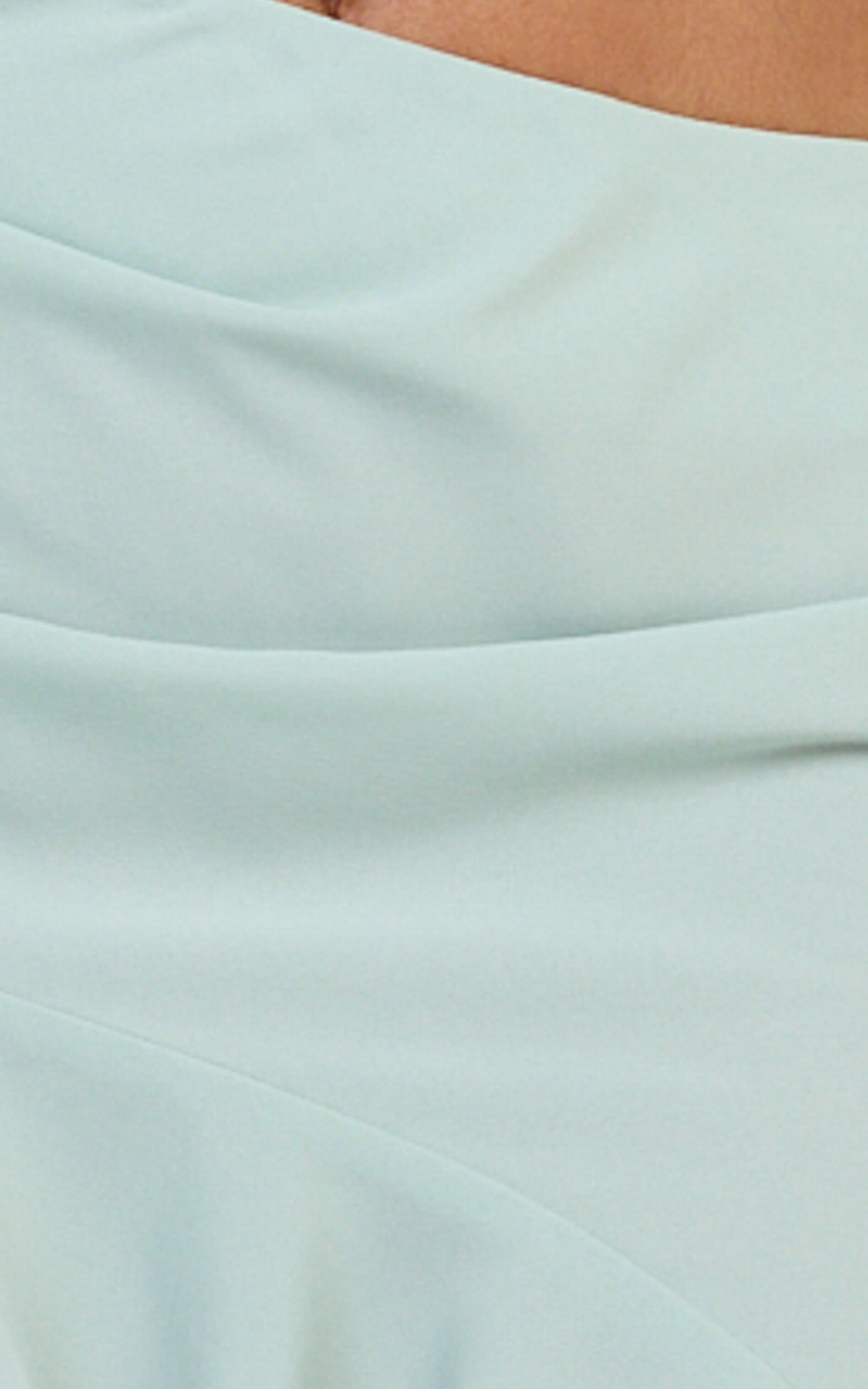 Ocean Maxi Dress - Halter Neck Floral Trim Ruffle Cutaway Skirt Dress in Mint