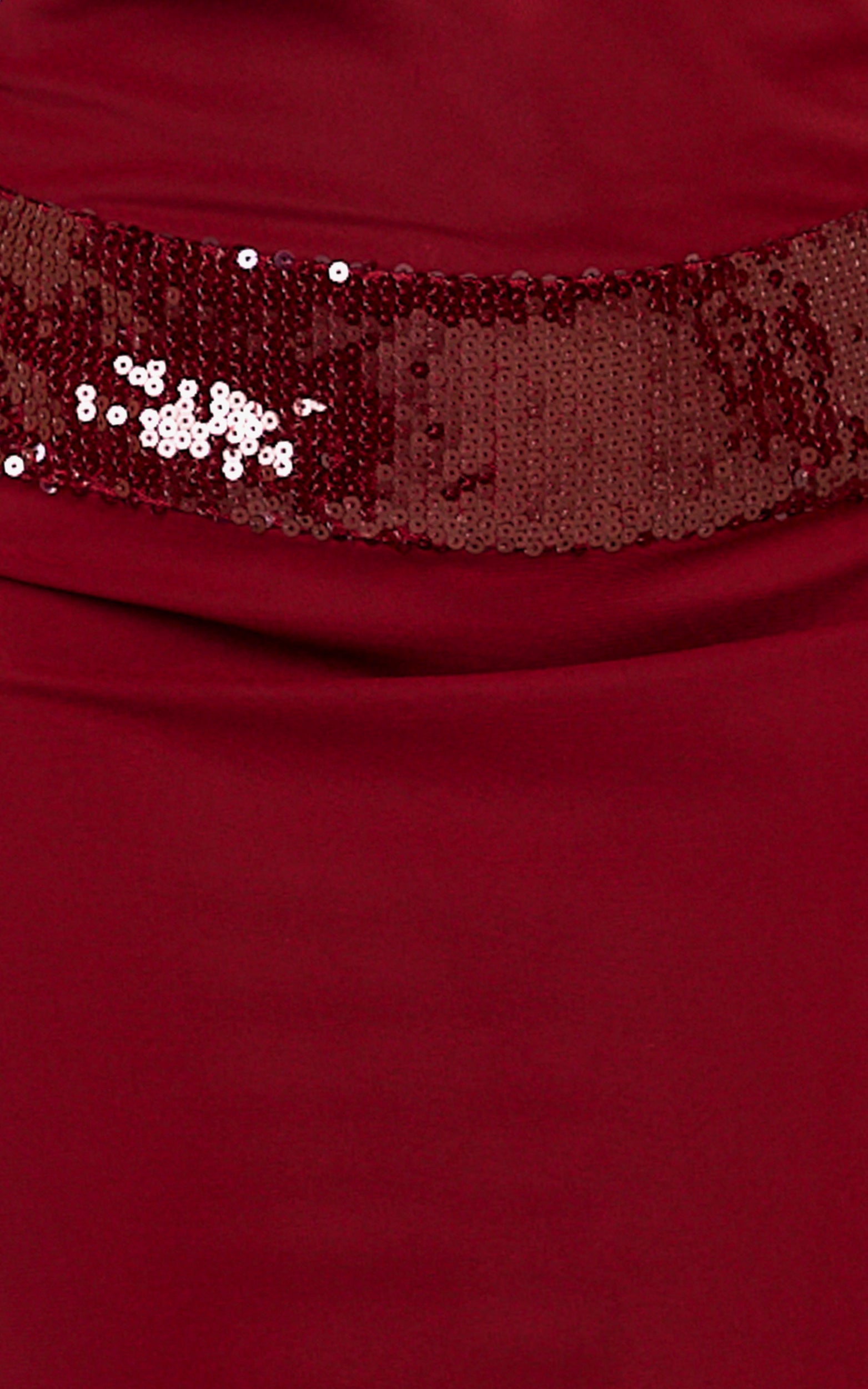 Evianne Maxi Dress - Backless Sequin Drop Waist Halter Dress in Wine
