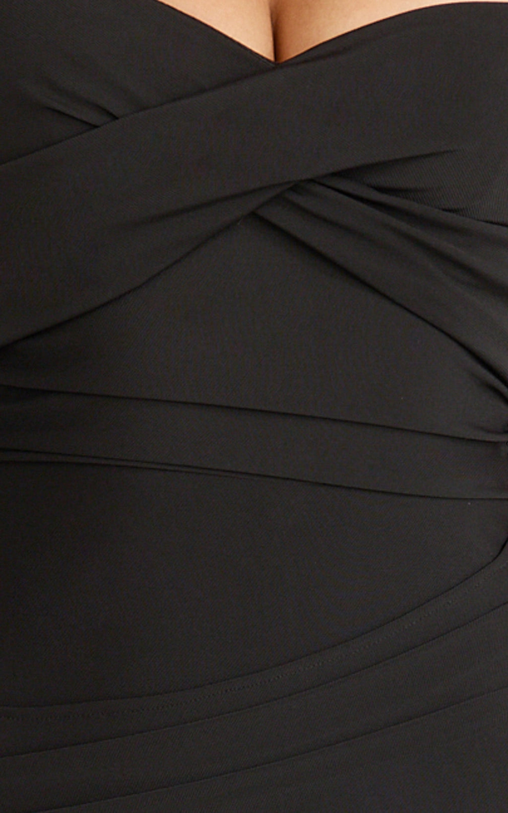 Roxanne Maxi Dress - Sweetheart Neck Gathered Bodycon Dress in Black