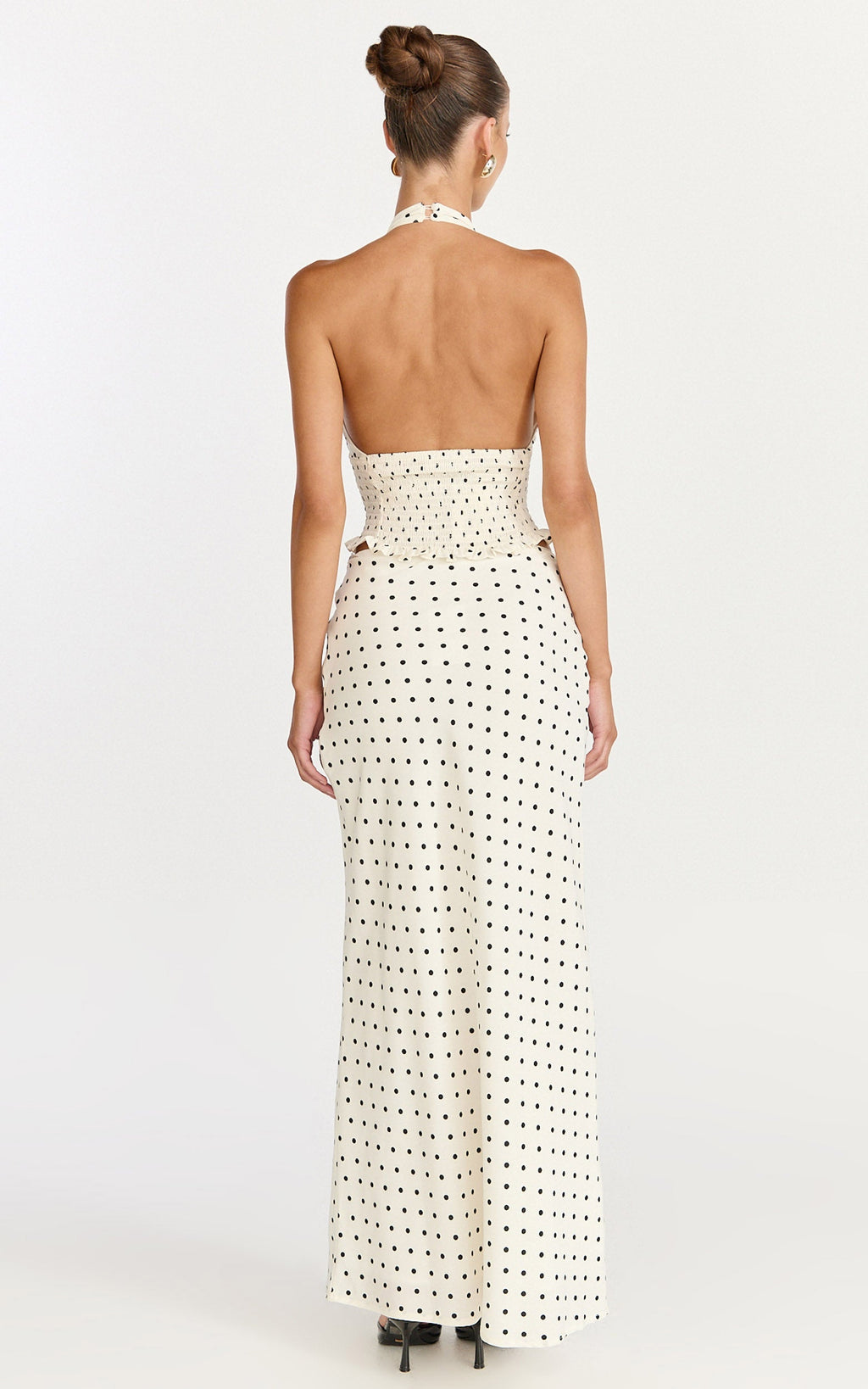 Charlotte Maxi Skirt - Polka Dot Skirt in White & Black Polka Dots
