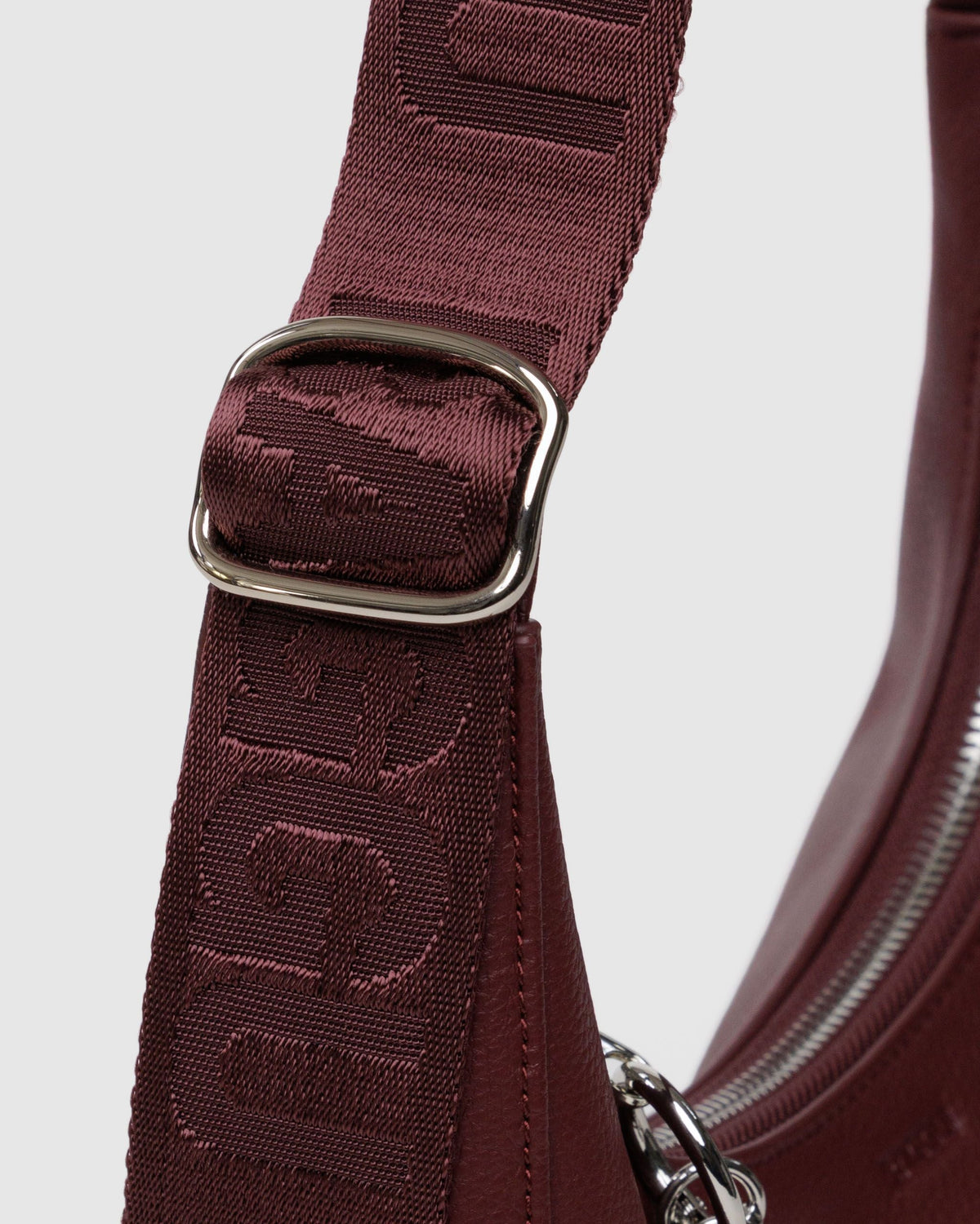 Small Recycled Leather Crescent Bag - Mahogany - image 3