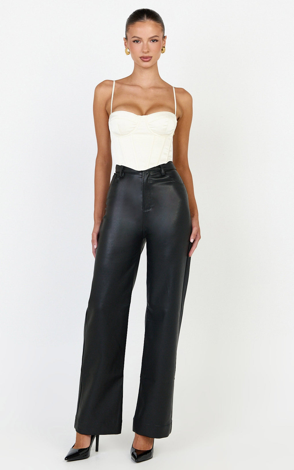 Allegra Top - Panelled Cup and Bodice Corset Top in Off White