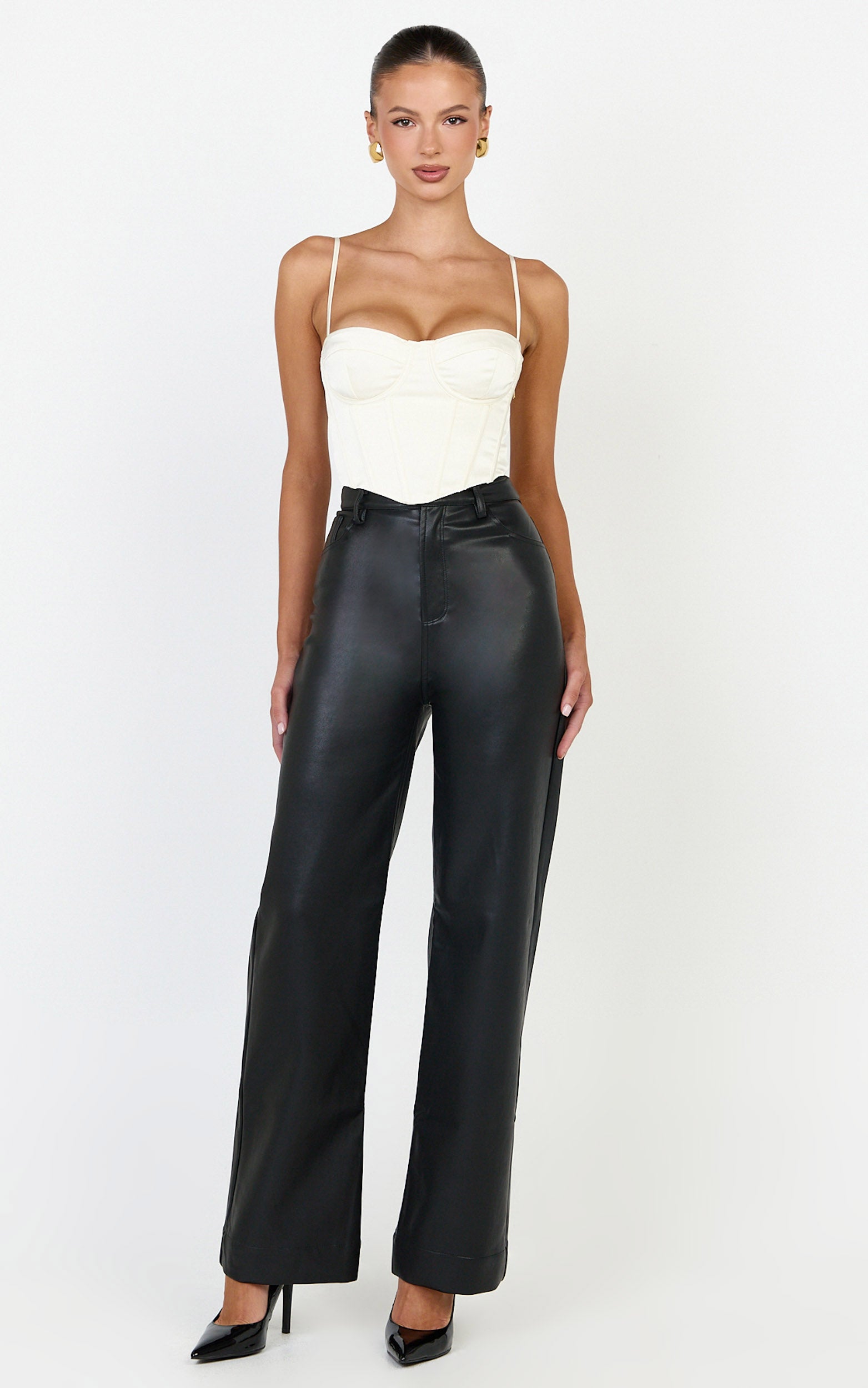 Allegra Top - Panelled Cup and Bodice Corset Top in Off White