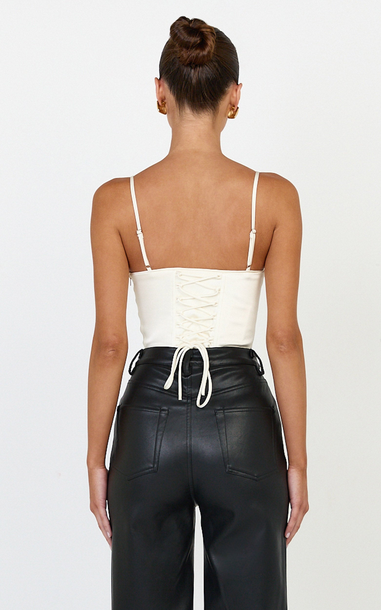Allegra Top - Panelled Cup and Bodice Corset Top in Off White