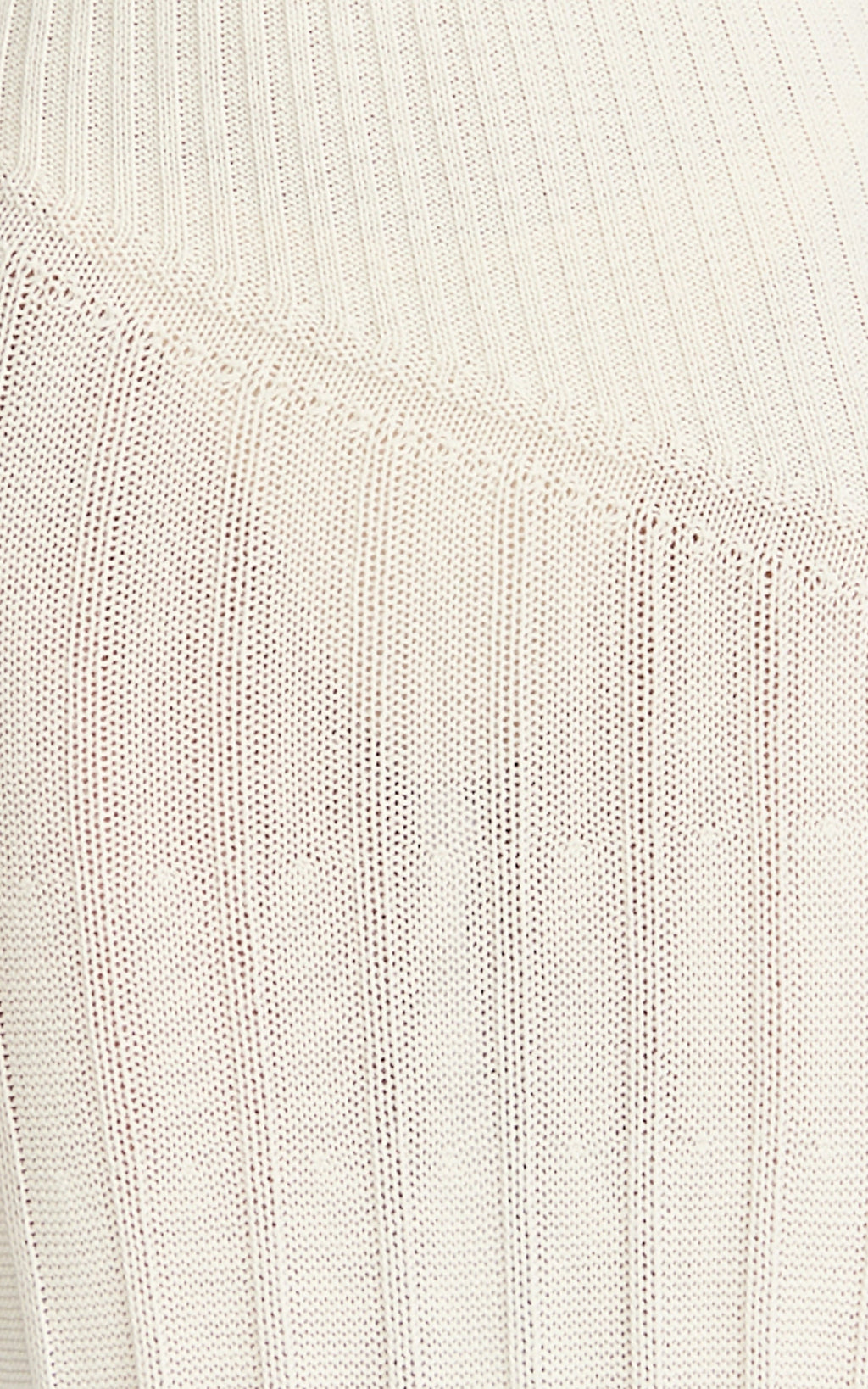 Elaine Midi Dress - Knit Off Shoulder Asymmetric Panel Dress in Cream