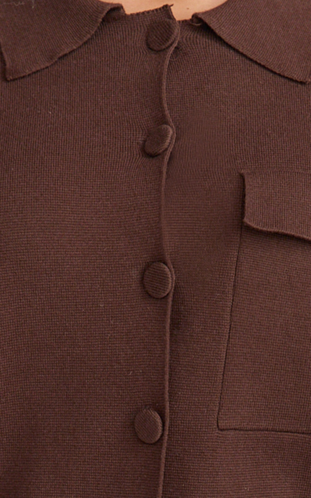 Isabel Top - Long Sleeve Oversized Knit Shacket in Chocolate