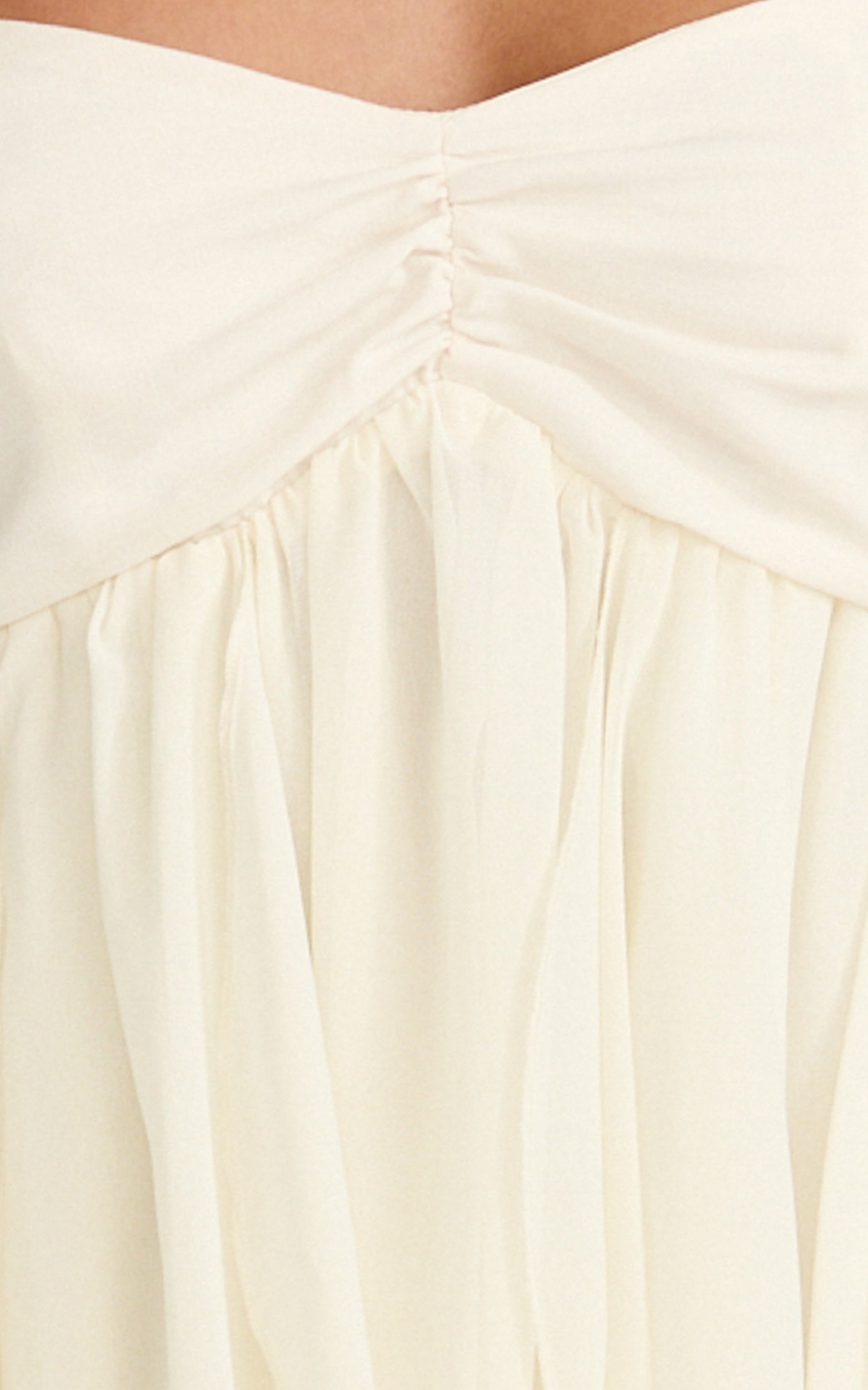 Juliette Mini Dress - Ruffle Fit And Flare Dress in Cream