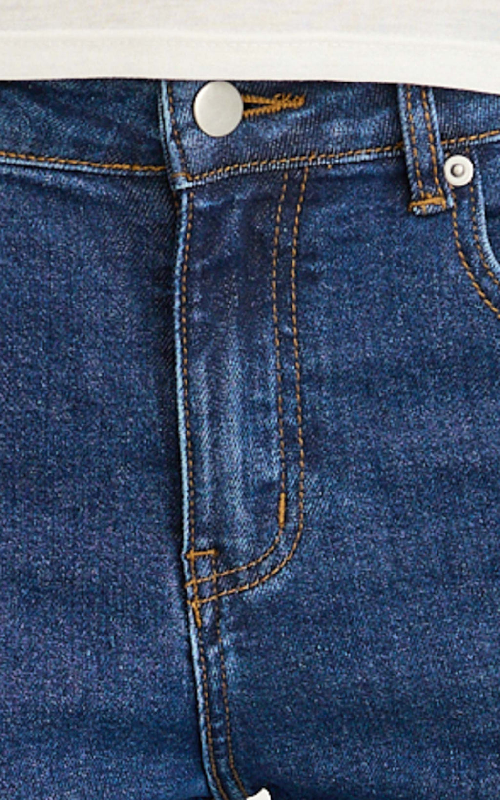 Solenne Jeans - High Waist Skinny Bootcut Leg Jeans in Dark Mid Blue Wash