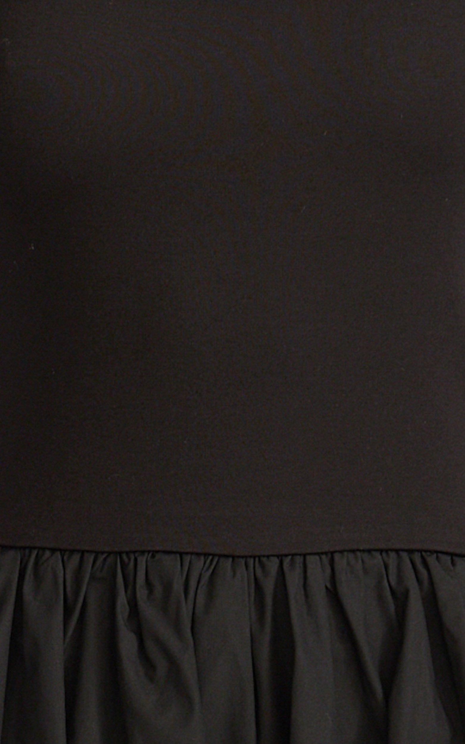 Jhamie Midi Dress - One Shoulder Contrast Skirt Dress in Black