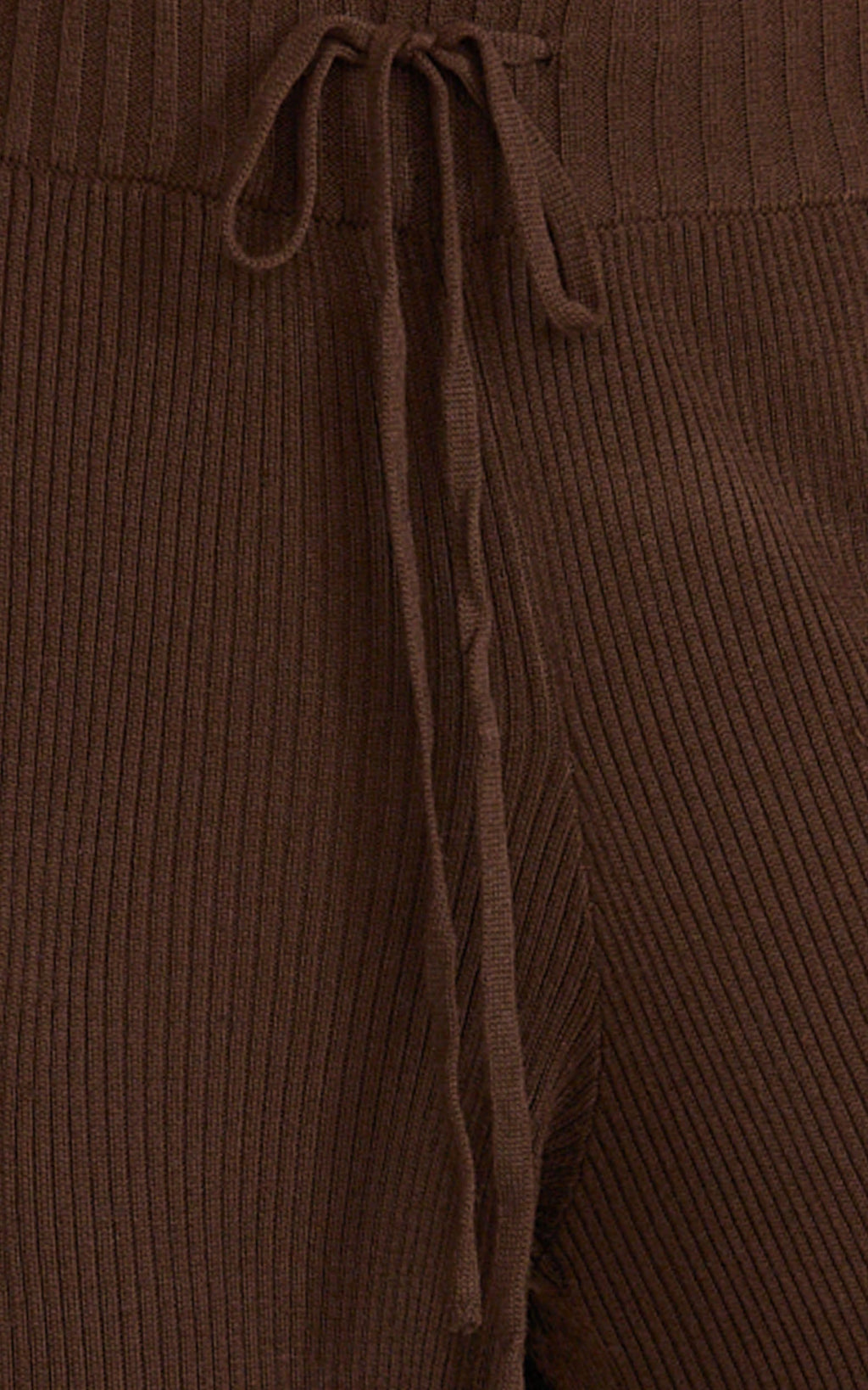 Indigo Pants - Knit High Waist Relaxed Pants in Chocolate