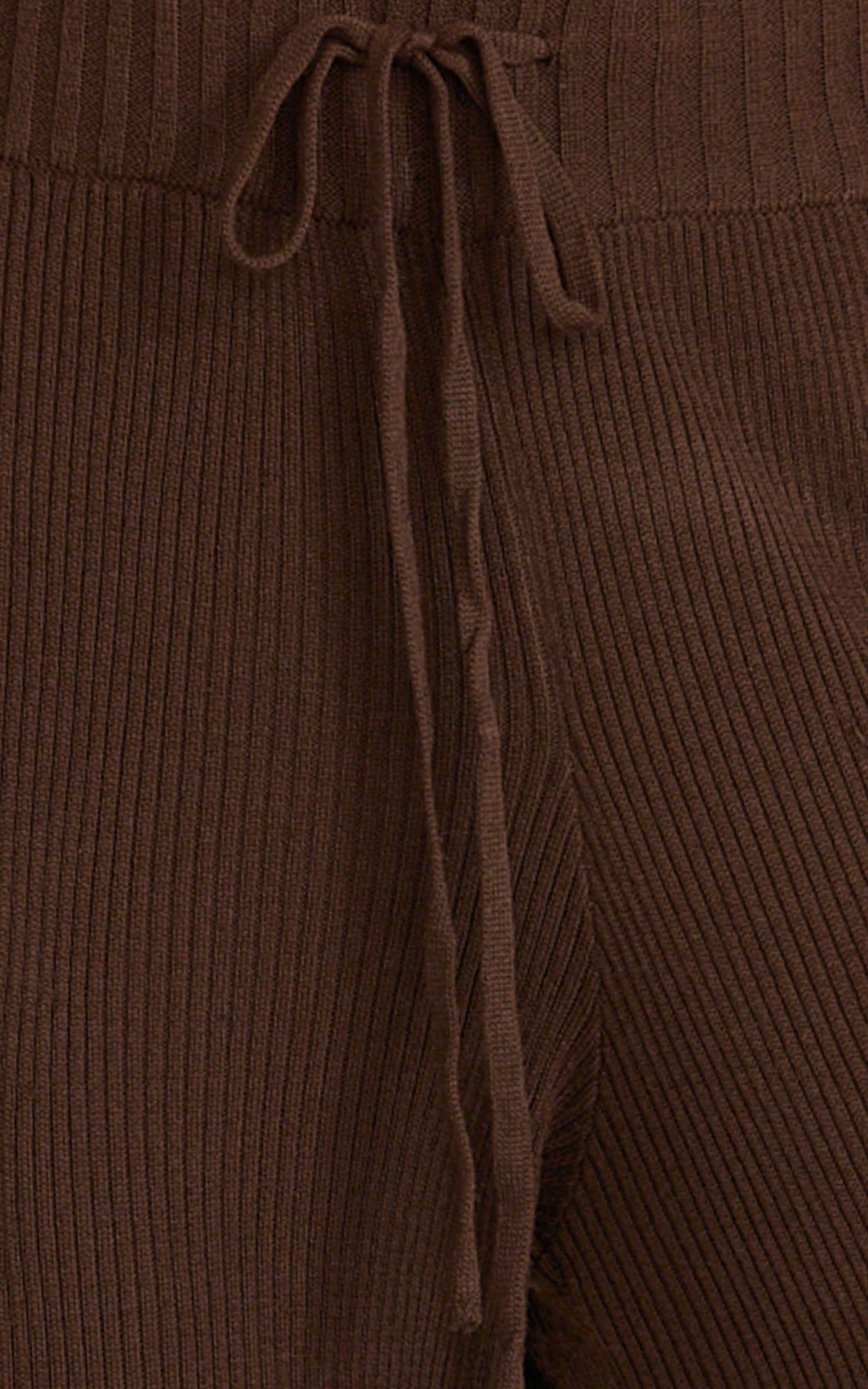 Indigo Pants - Knit High Waist Relaxed Pants in Chocolate