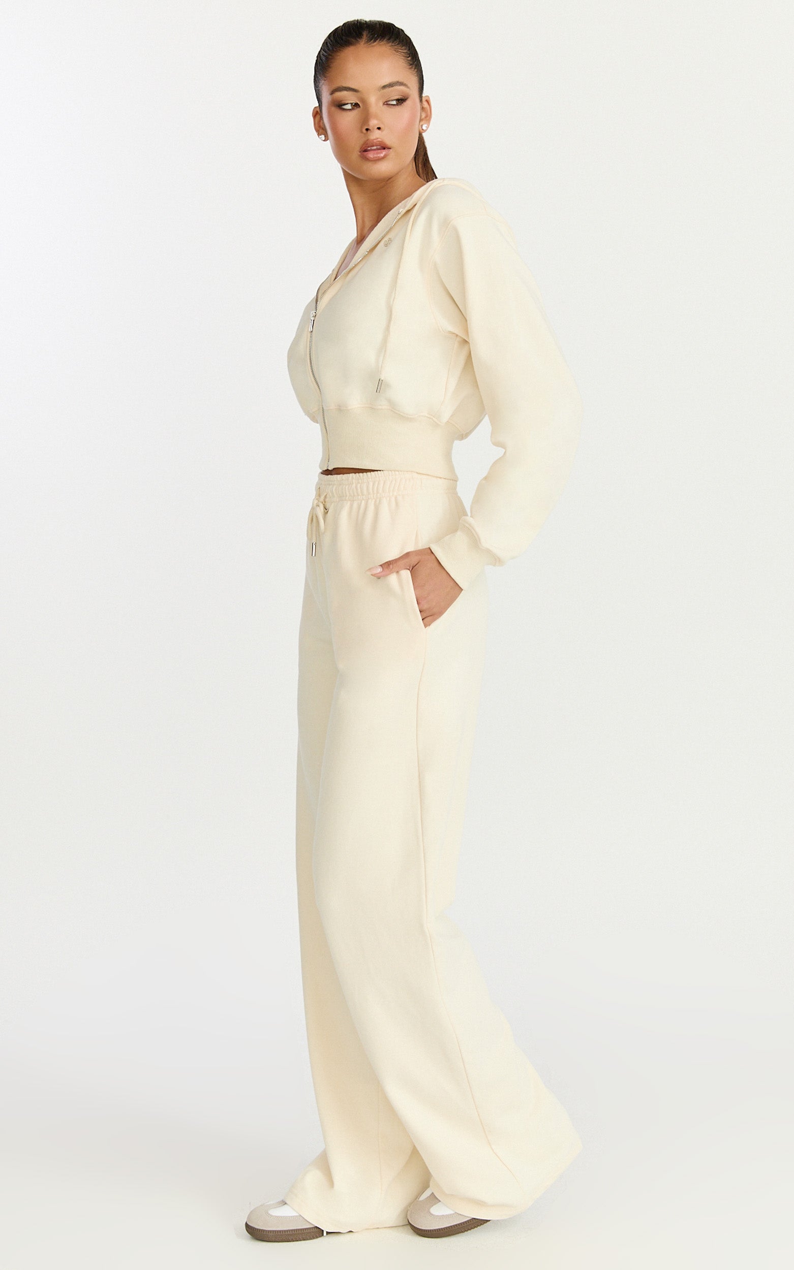 Selene Hoodie - Zip Through Hoodie in Cream