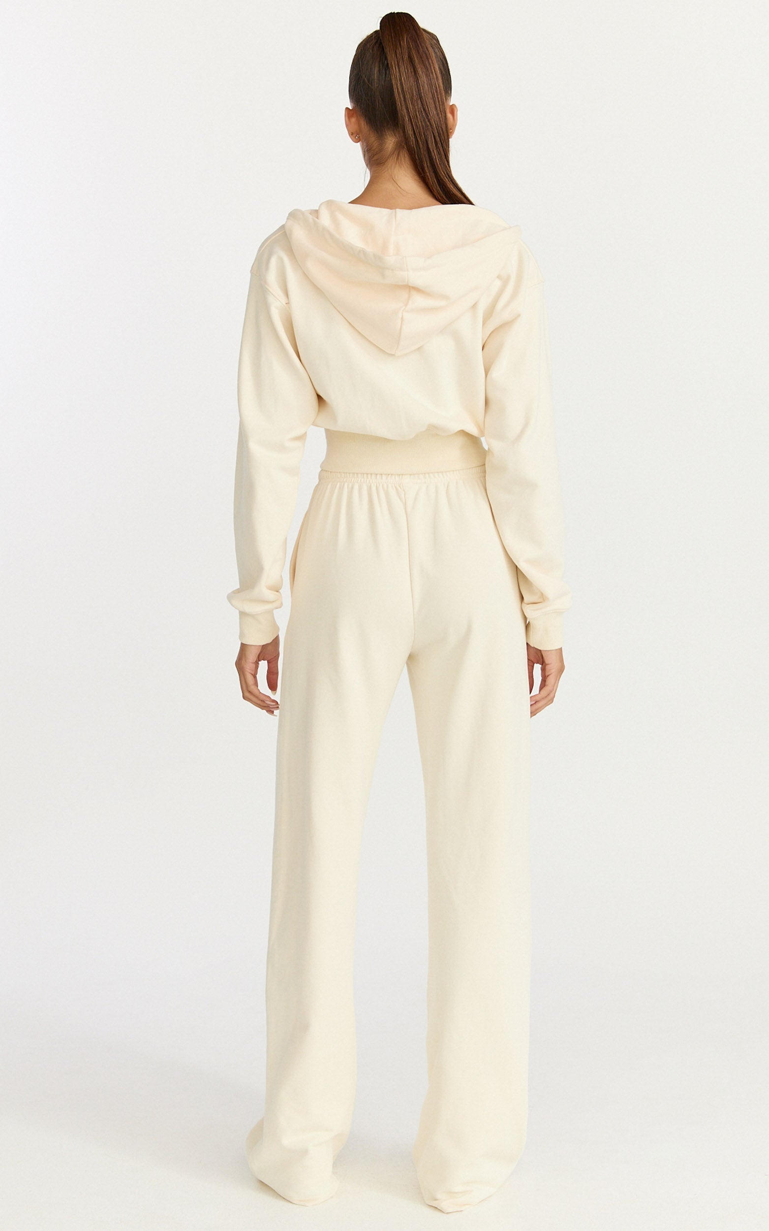 Selene Pants - Tie Waist Sweatpants in Cream