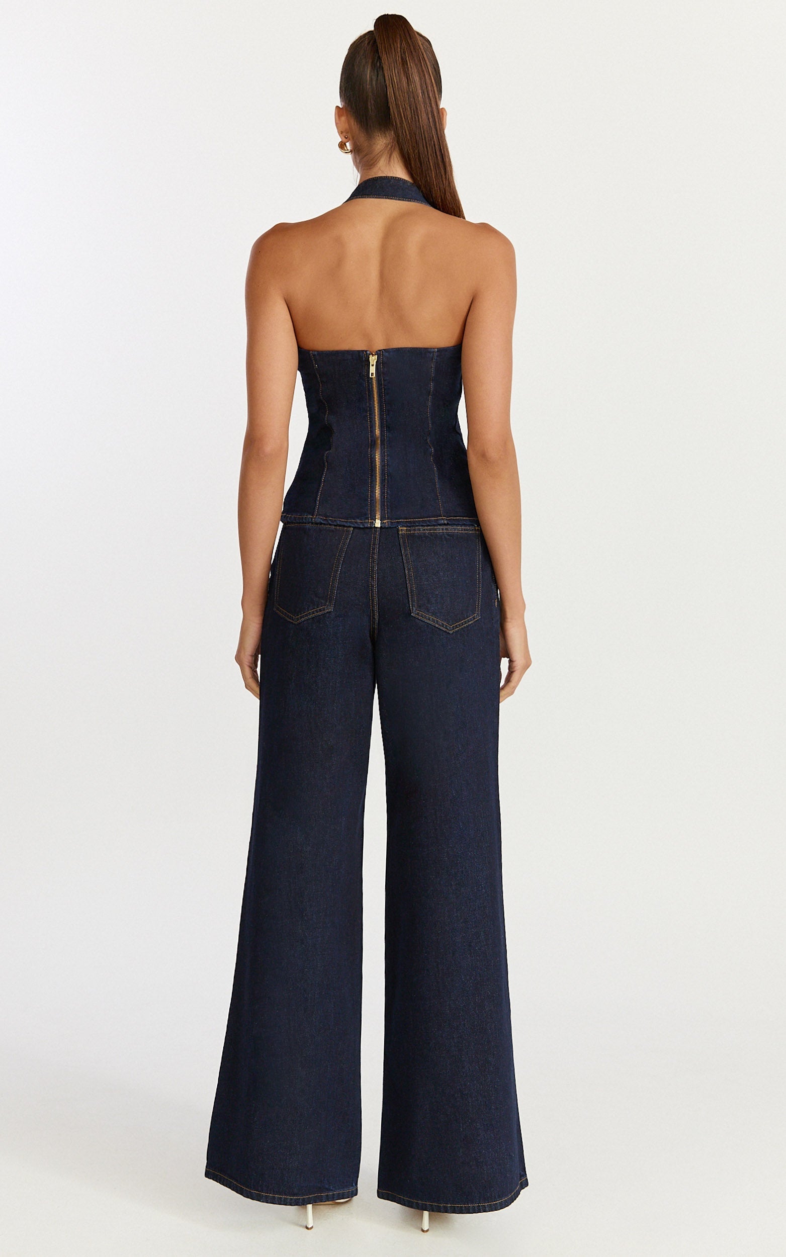 Therese Jeans - High Waist Wide Leg Flare Recycled Denim Jeans in Raw