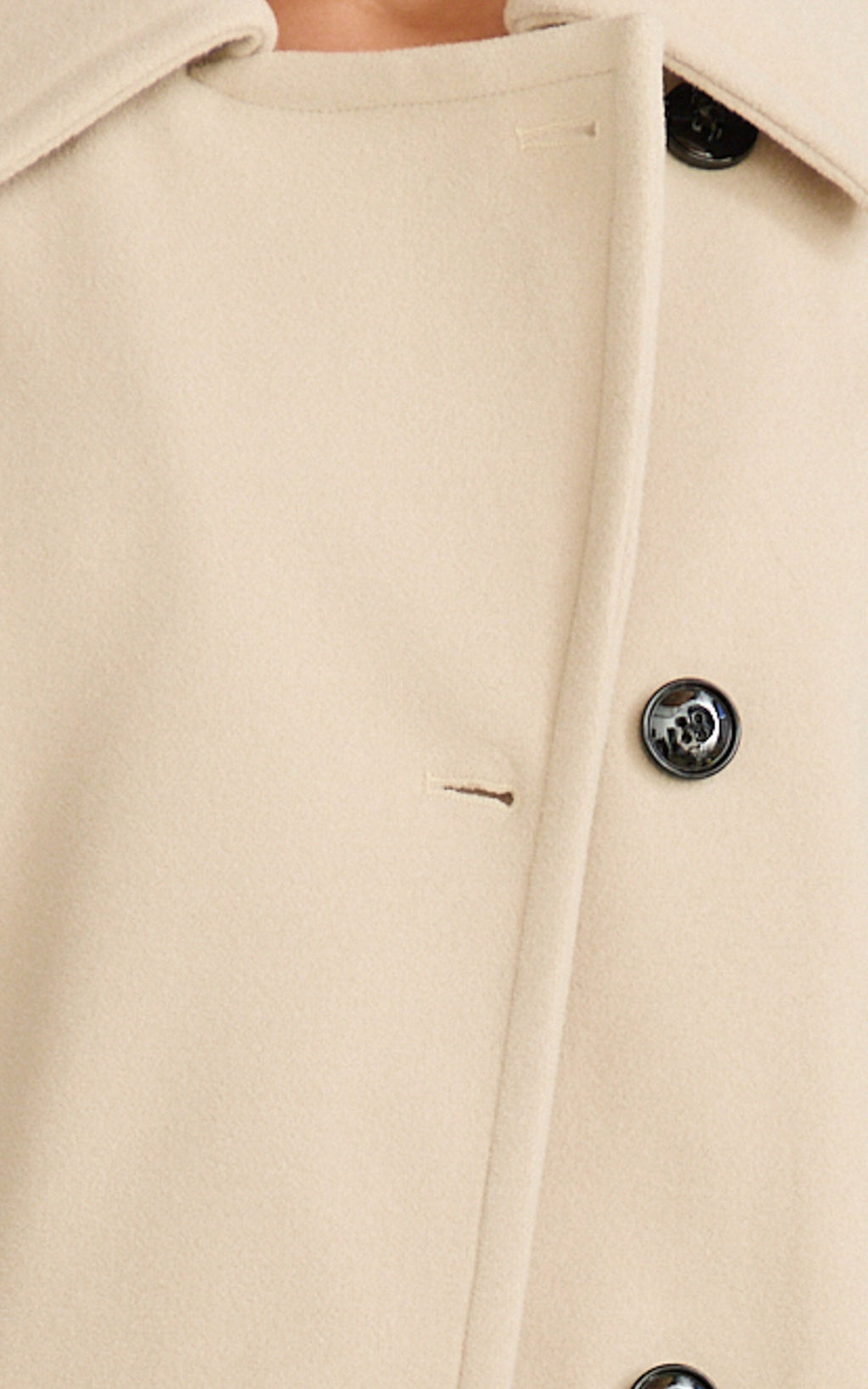 Rina Coat - Oversized Three Button Front Closure Coat in Cream