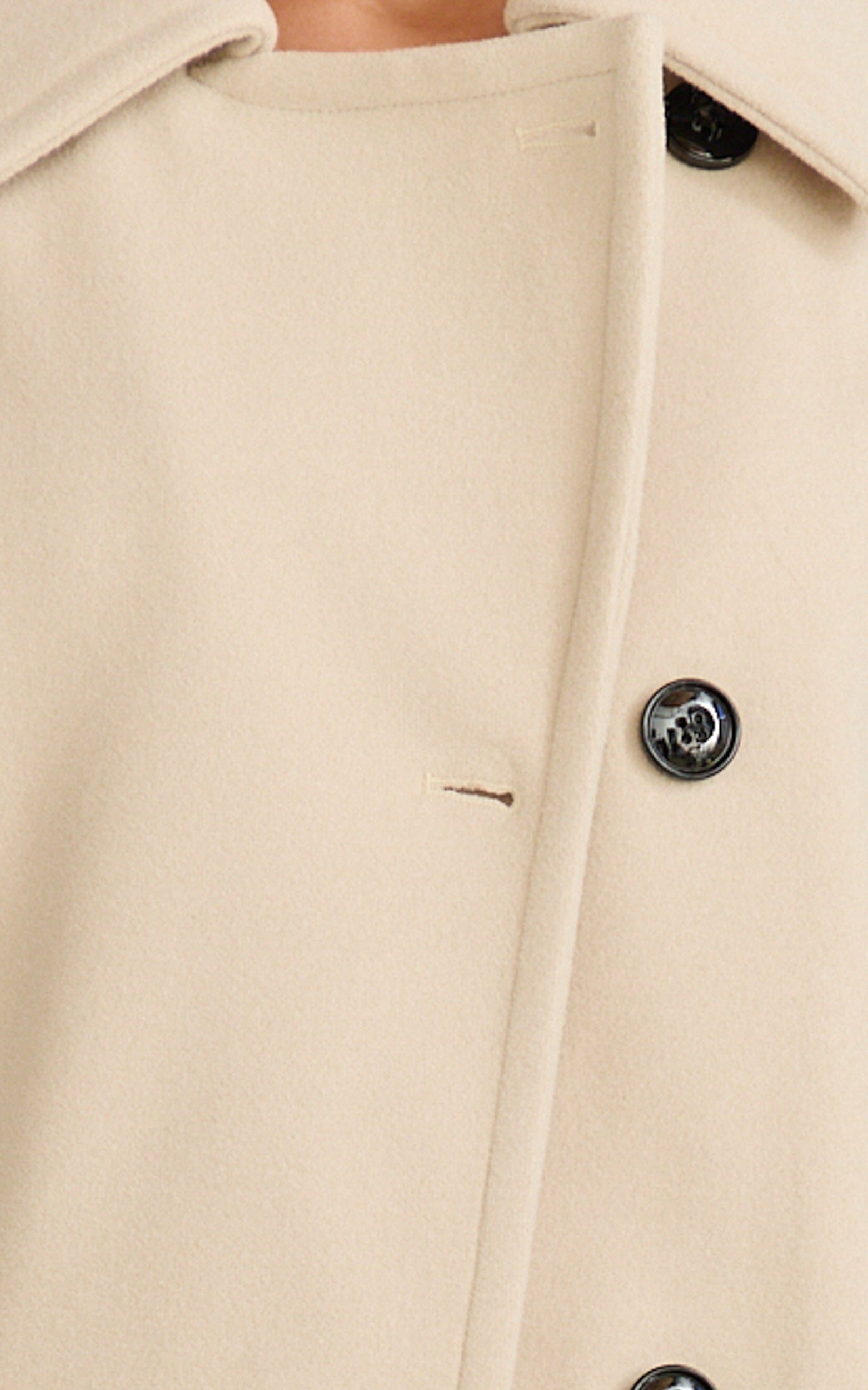 Rina Coat - Oversized Three Button Front Closure Coat in Cream