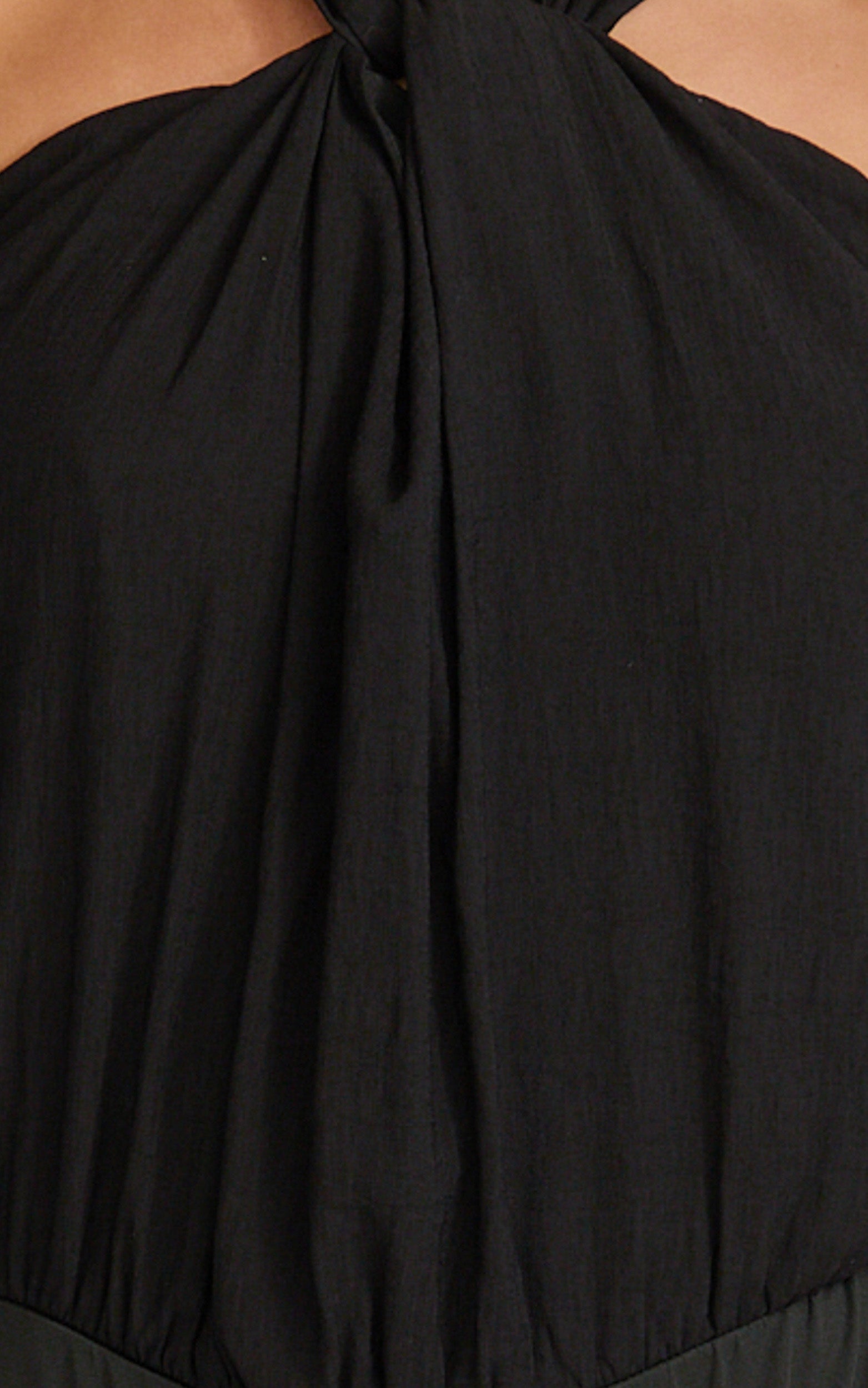 Victoria Bodysuit - Tie Knot Halter Neck Bodysuit in Black