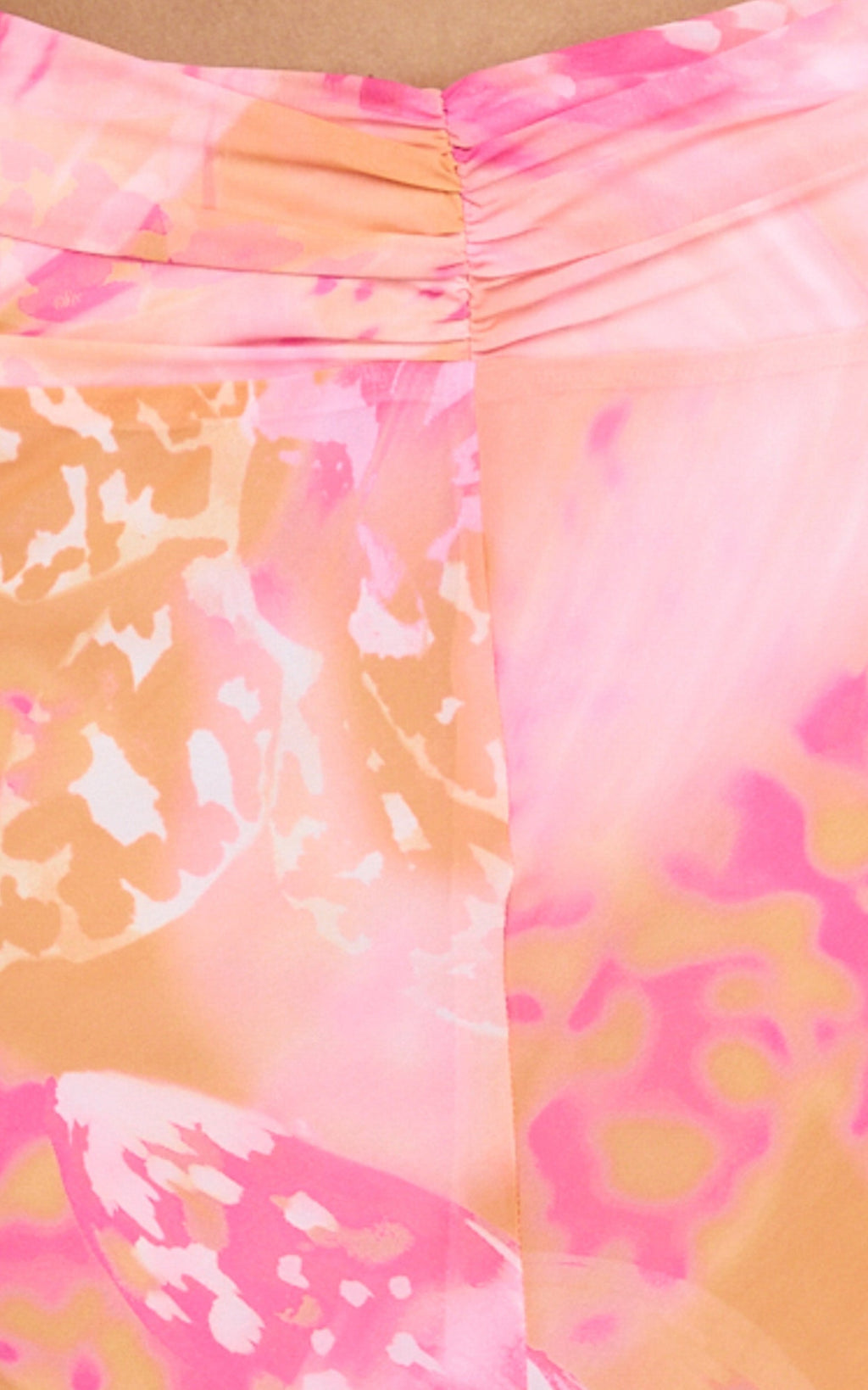 Nova Maxi Skirt - Gathered Waist Skirt in Hot House Orchid Print