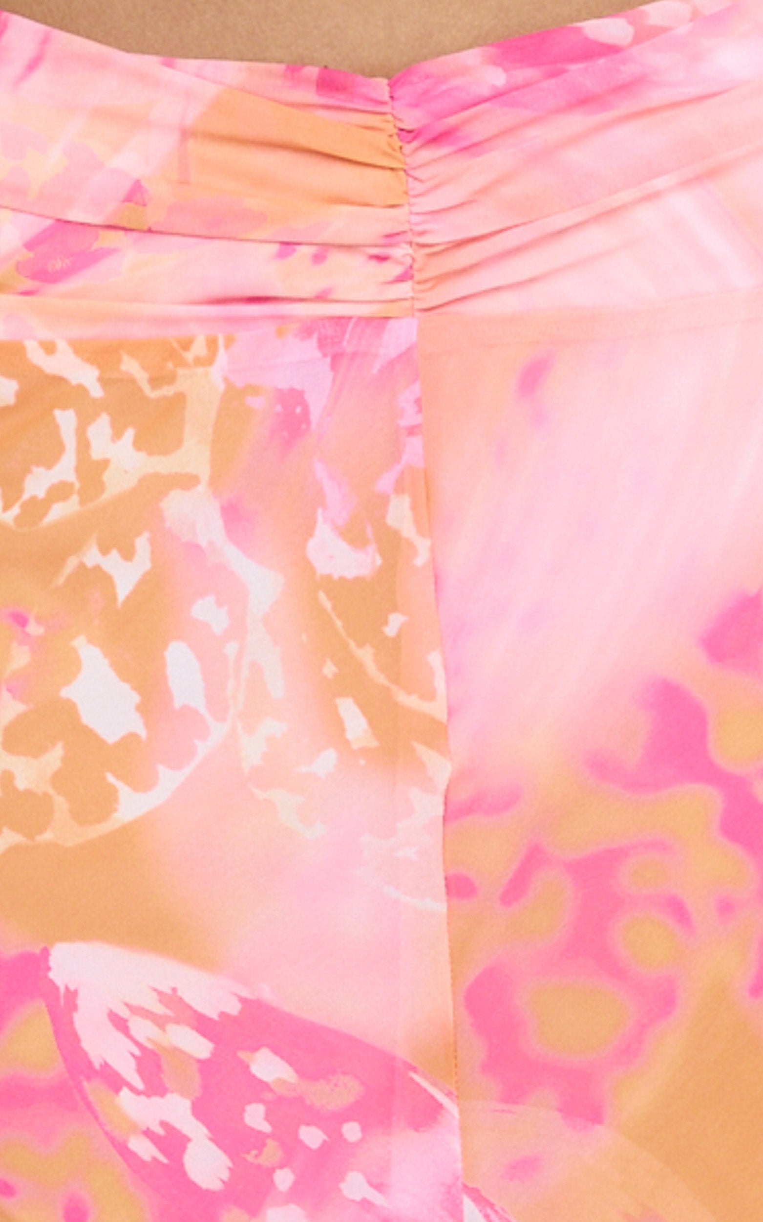Nova Maxi Skirt - Gathered Waist Skirt in Hot House Orchid Print