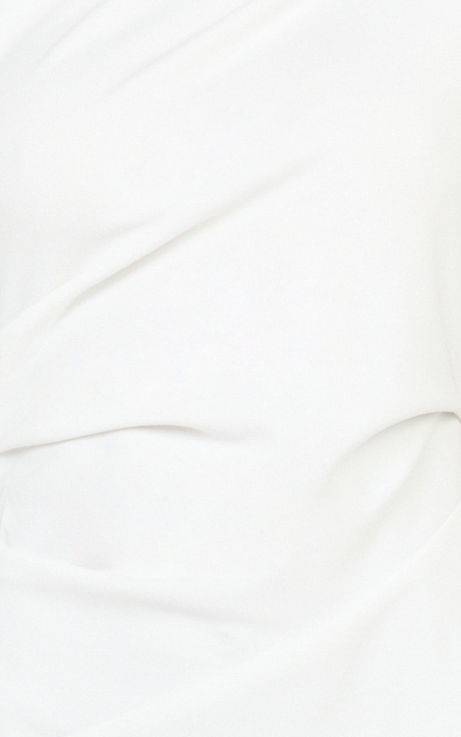 Visenta Midi Dress - Asymmetrical Sleeve Dress in White