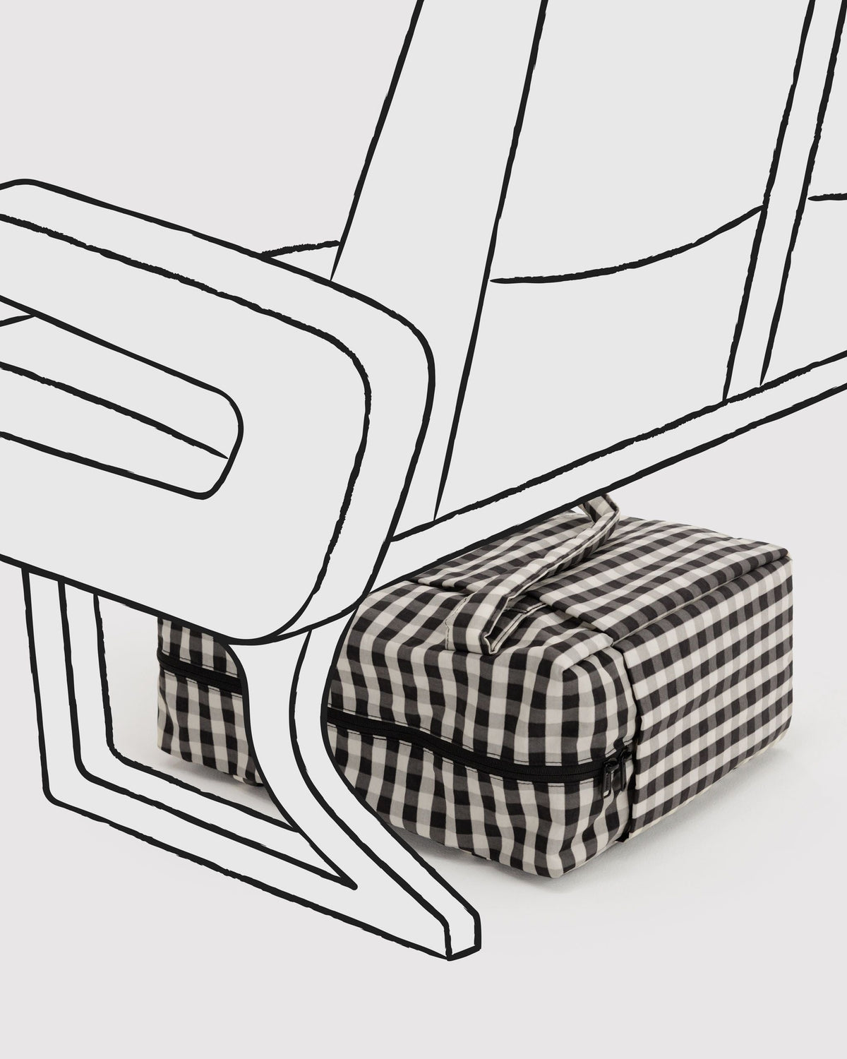 Small Cloud Carry-On - Black and Cream Gingham - image 5