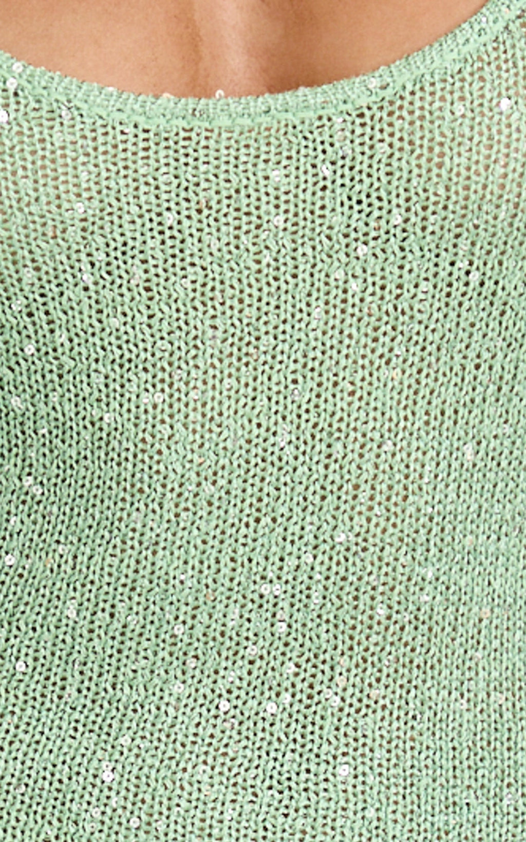 Jenna Maxi Dress - Scoop Neck Sleeveless Sequin Knit Dress in Sage