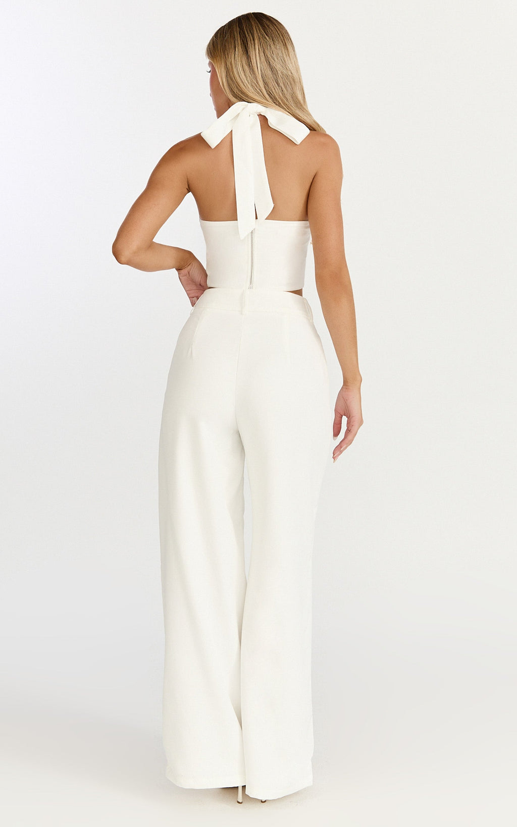 Karina Top - Halter Neck Princess Panel Top in Cream