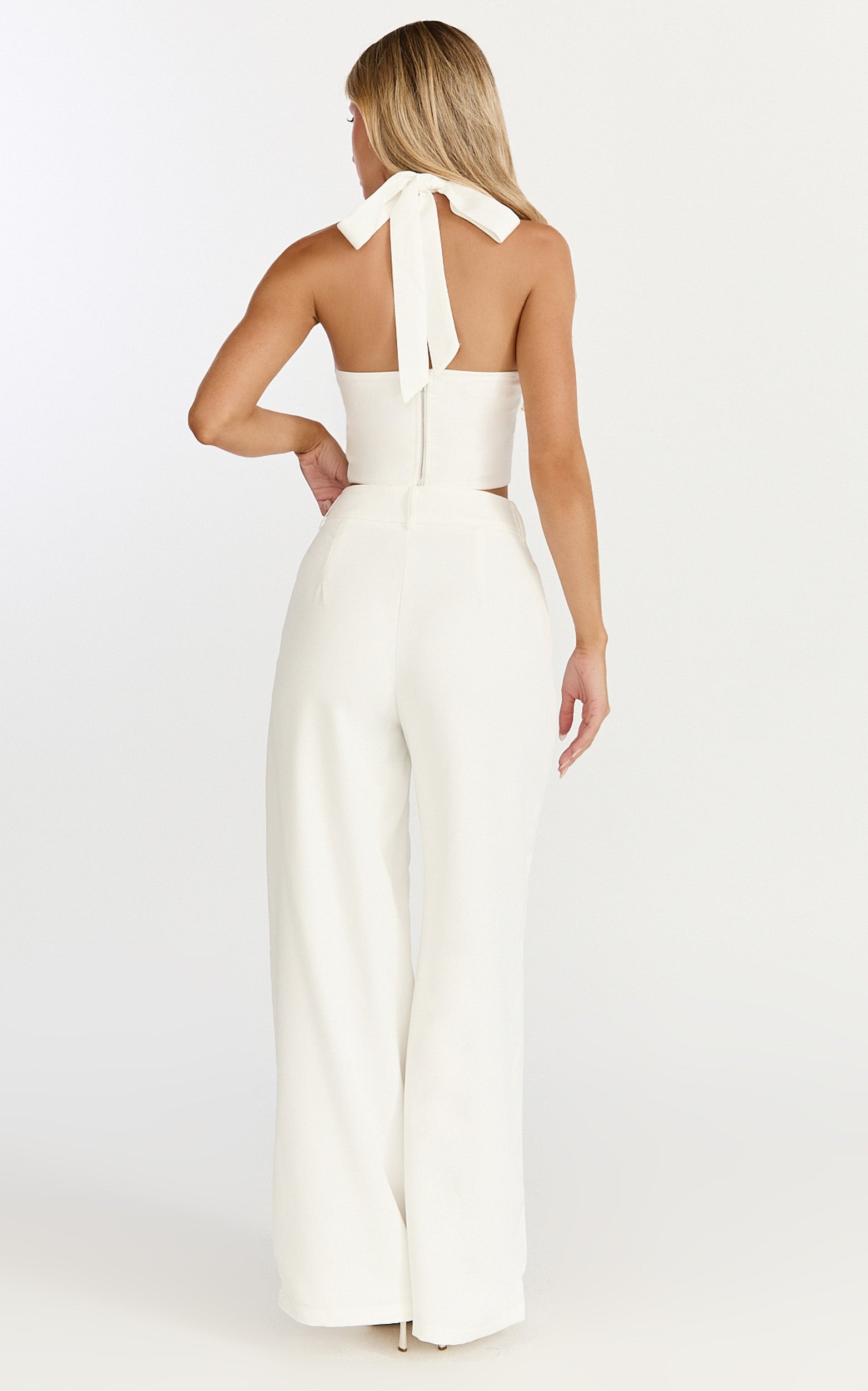 Karina Top - Halter Neck Princess Panel Top in Cream