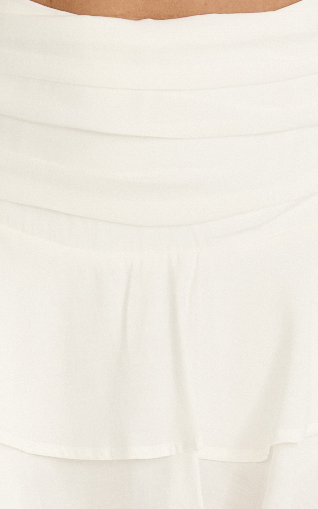 Iris Skort - Ruffle Tiered Mini Skort in White