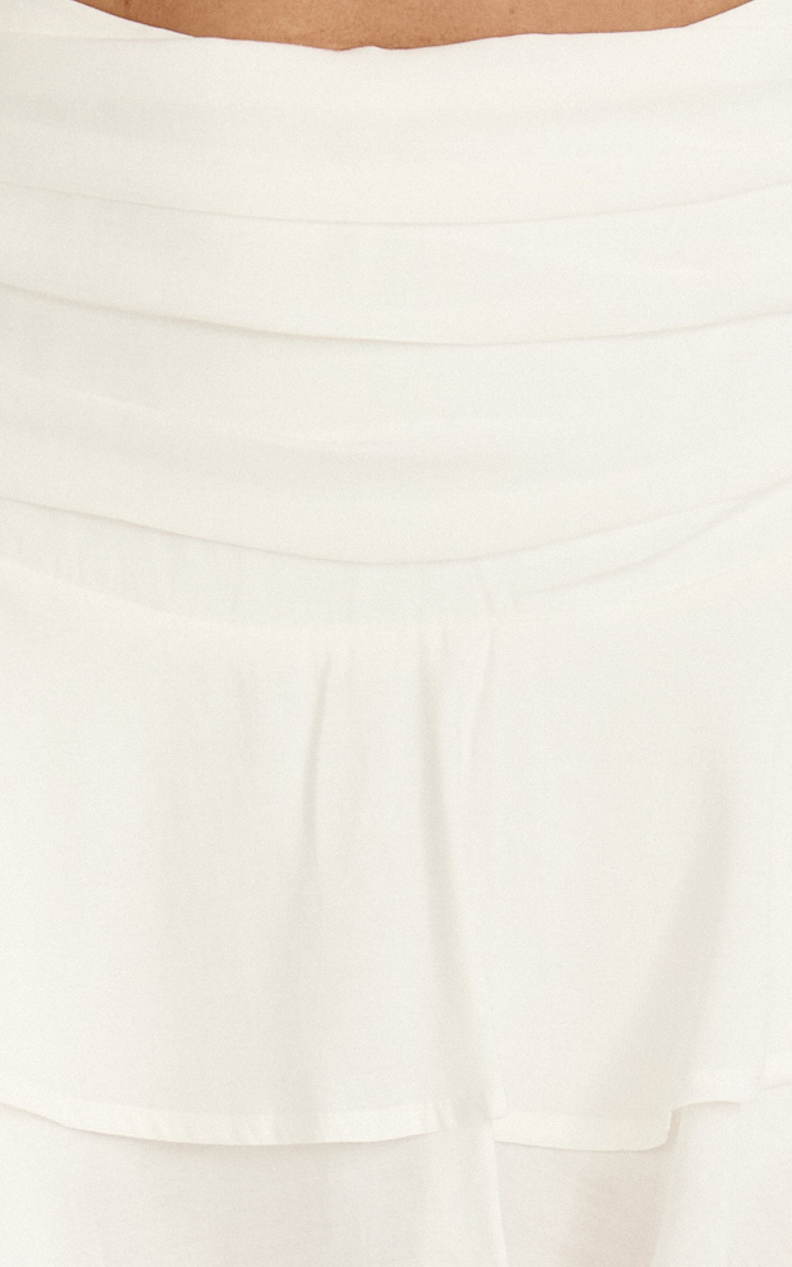 Iris Skort - Ruffle Tiered Mini Skort in White