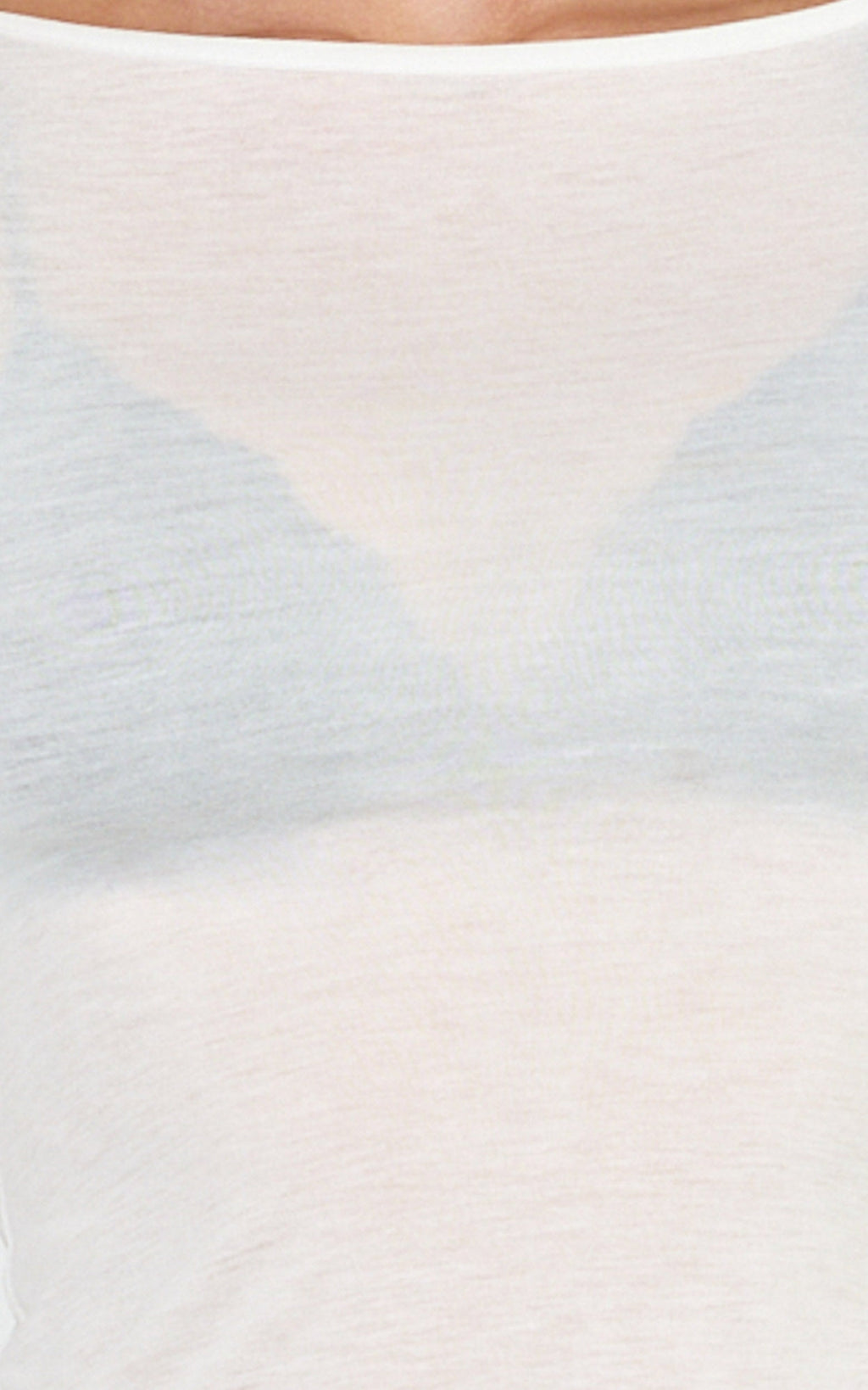 Madi Top - Long Sleeve Sheer Slub Jersey Top in White
