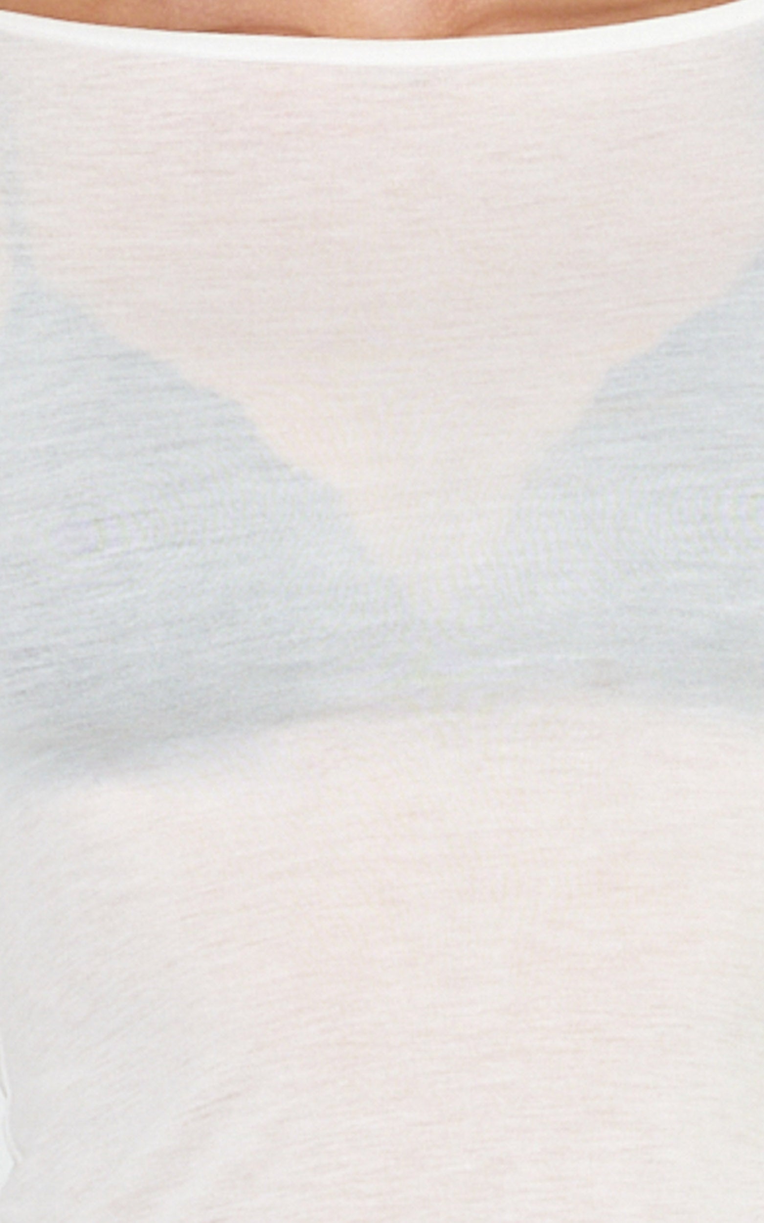 Madi Top - Long Sleeve Sheer Slub Jersey Top in White