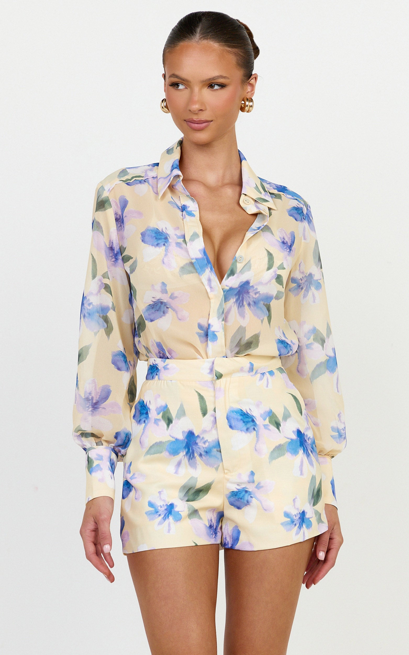 Juliette Shirt - Button Blouse Shirt in Femme Floral Print