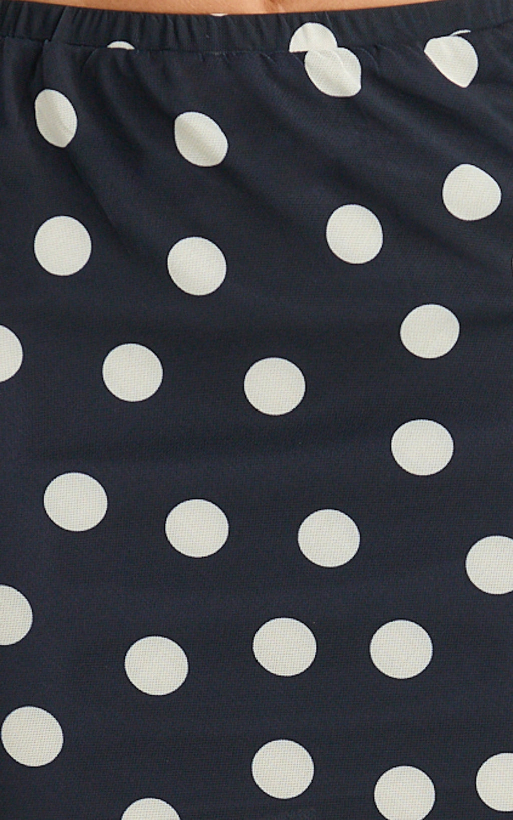 Ella Midi Skirt - Sheer Layered Skirt in Navy Polka Dot
