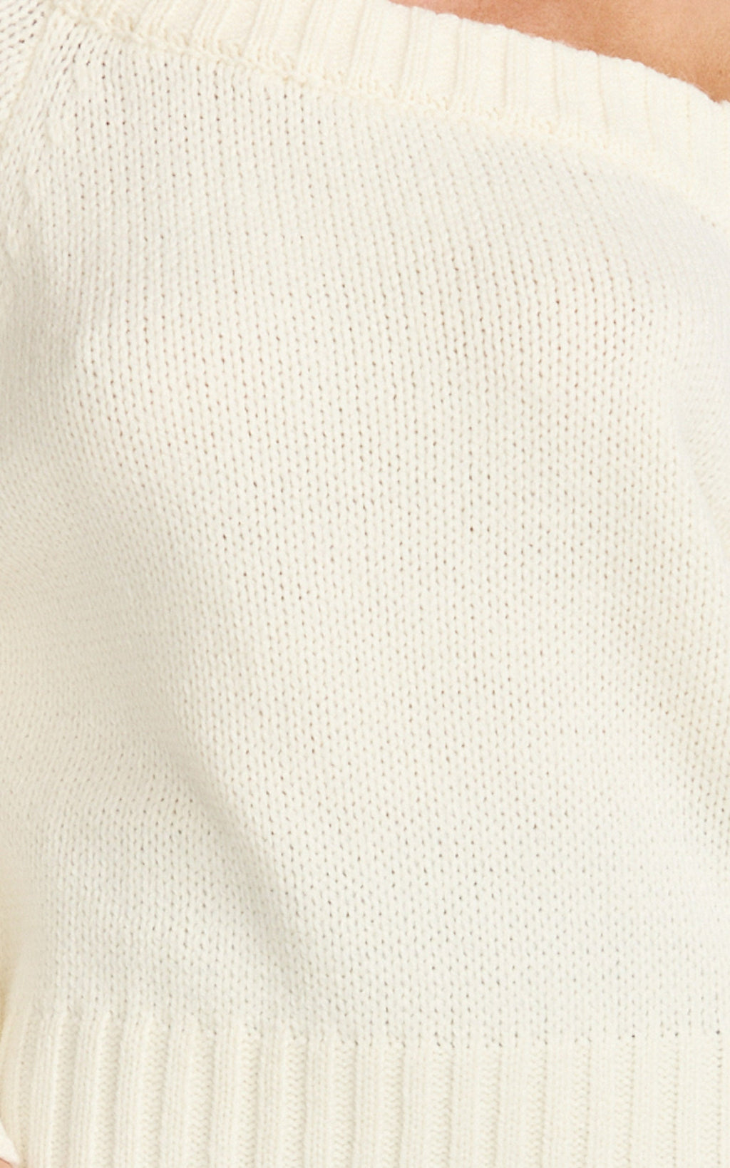 Erin Jumper - Cable Knit Off Shoulder Jumper in Cream