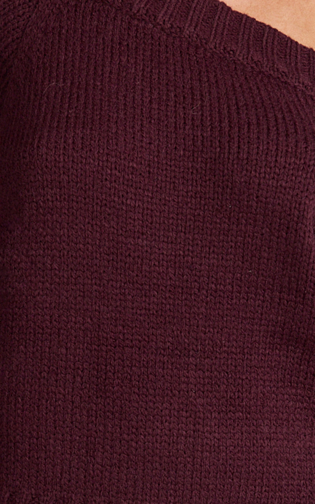 Erin Jumper - Cable Knit Off Shoulder Jumper in Wine