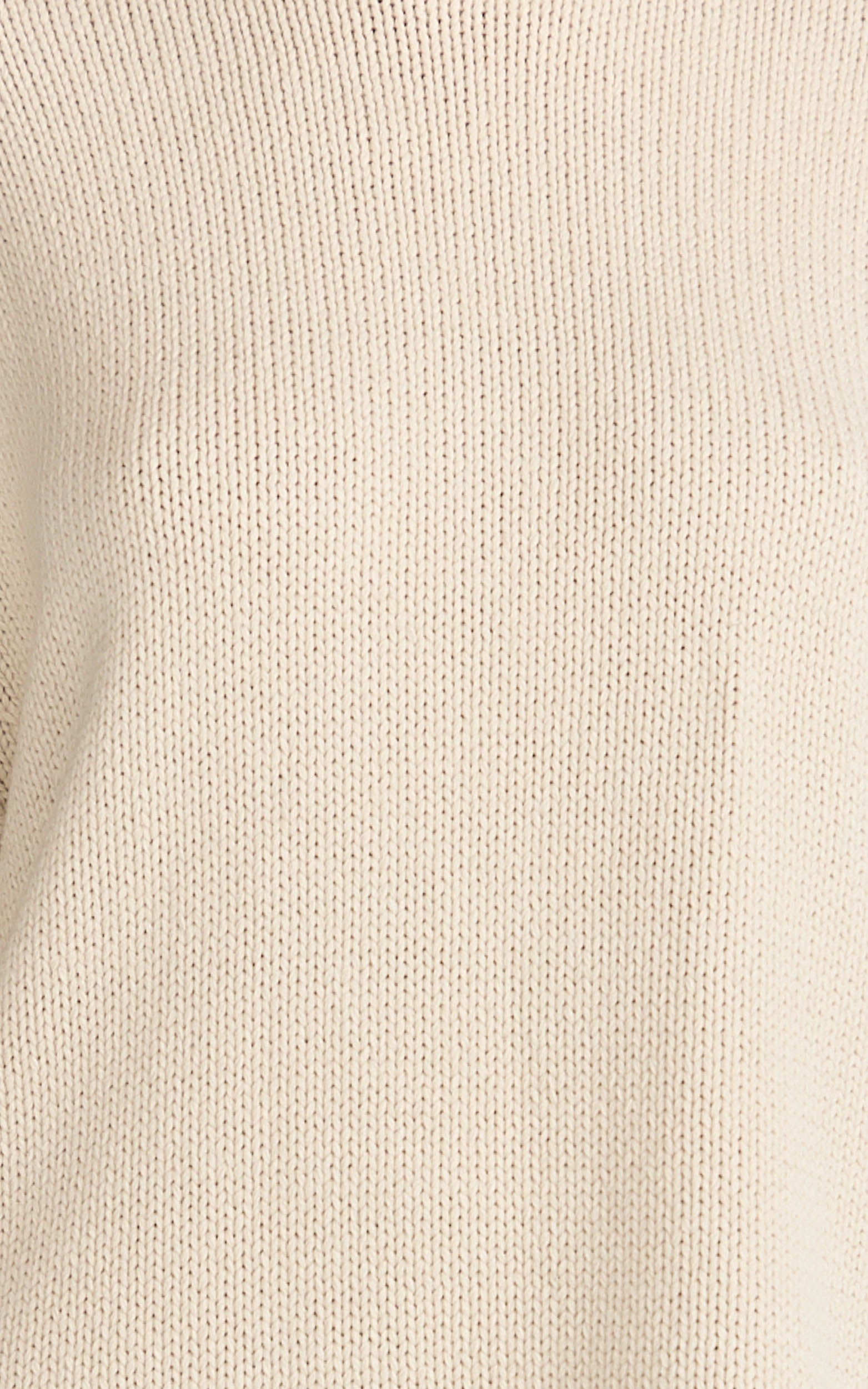 Kira Top - Crew Neck Oversized Jumper in Beige