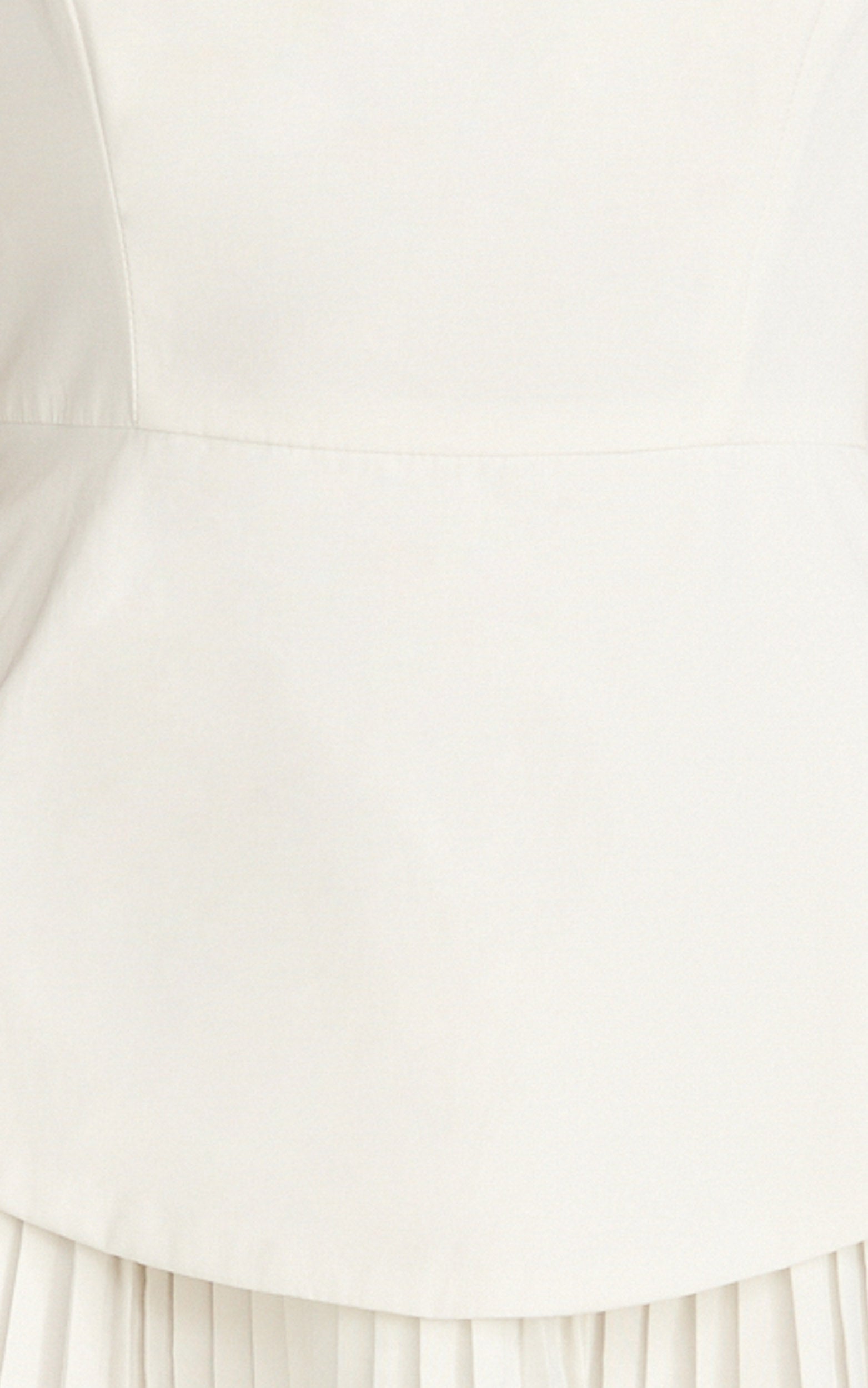 Calla Mini Dress - Halter Neck Peplum Pleated Skirt Dress in Off White