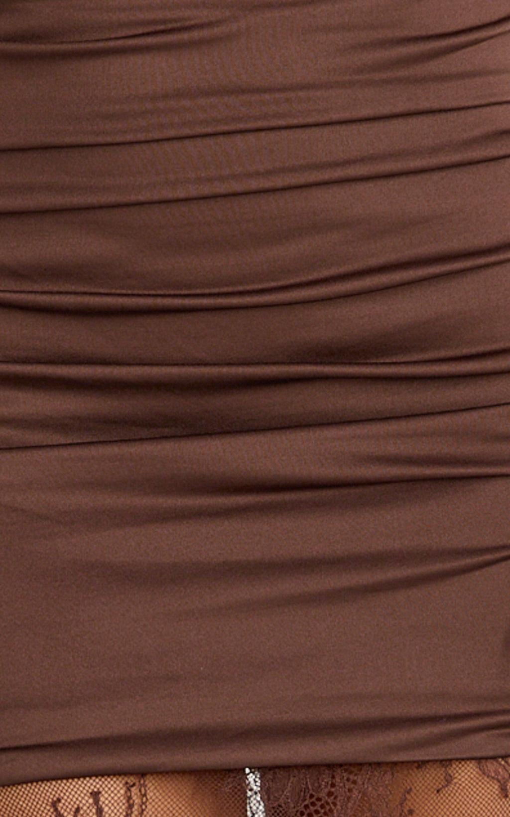 Lara Maxi Dress - One Shoulder Lace Contrast Dress in Chocolate