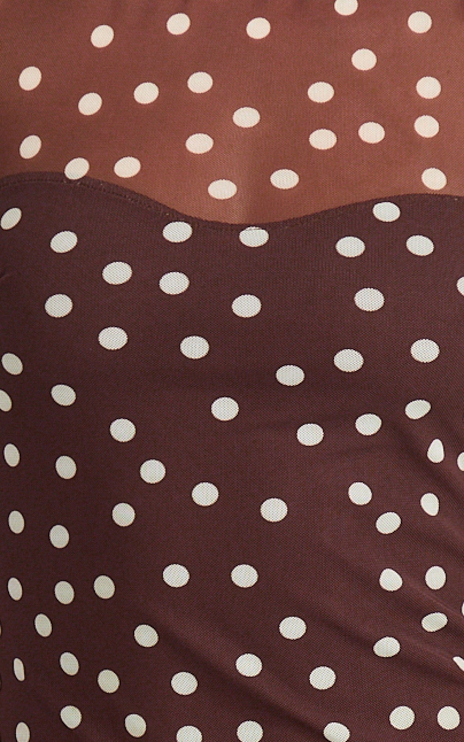 Colette Maxi Dress - Mesh Tshirt Dress in Chocolate Polka Dot