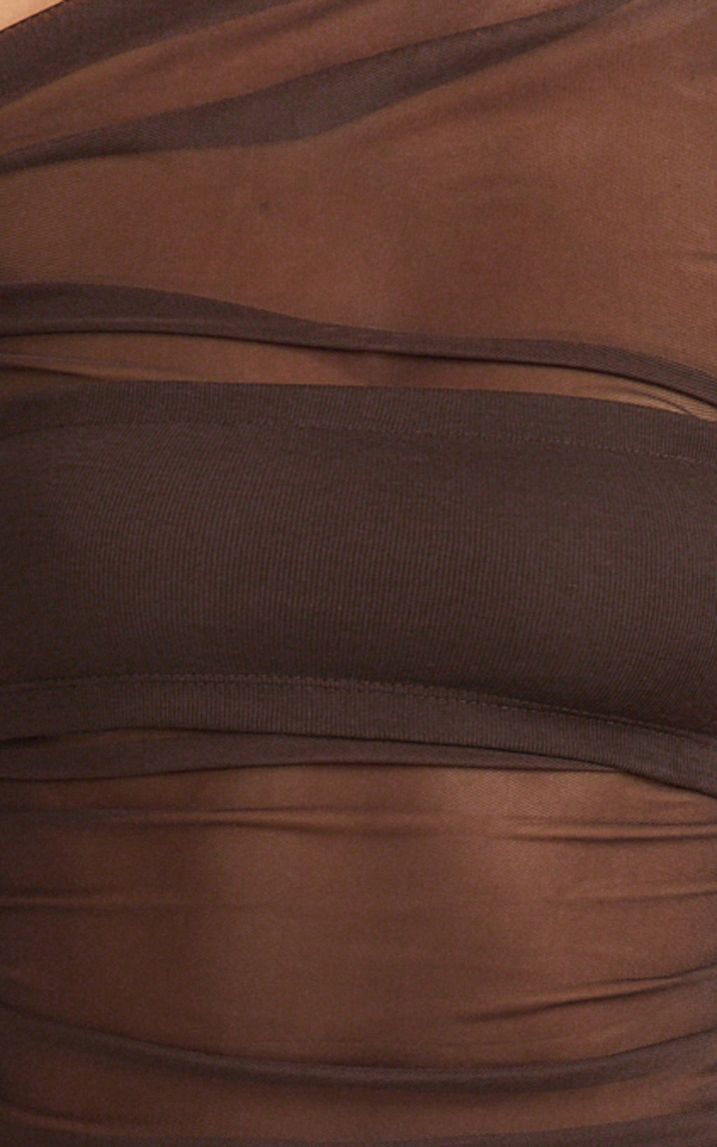 Astrid Midi Dress - Asymmetrical Off Shoulder Tie Detail Dress in Chocolate