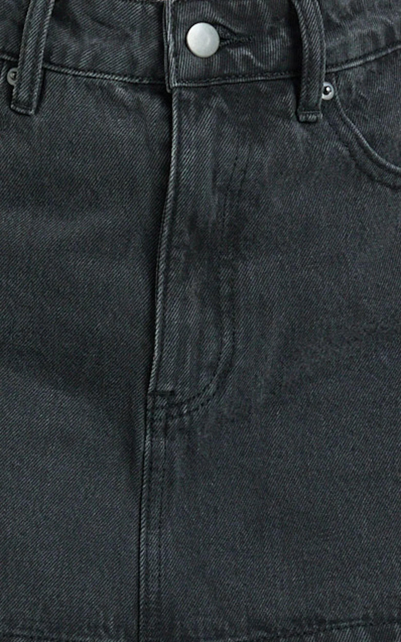 Harriet Skort - Mid Waisted Recycled Denim Skort in Black
