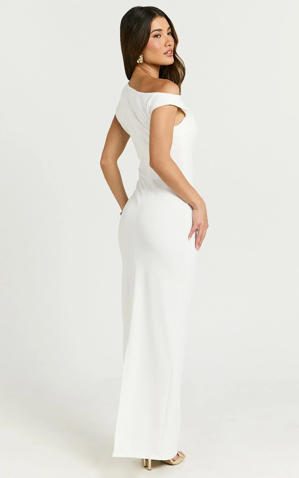 Genie Maxi Dress - Off The Shoulder Dress in White