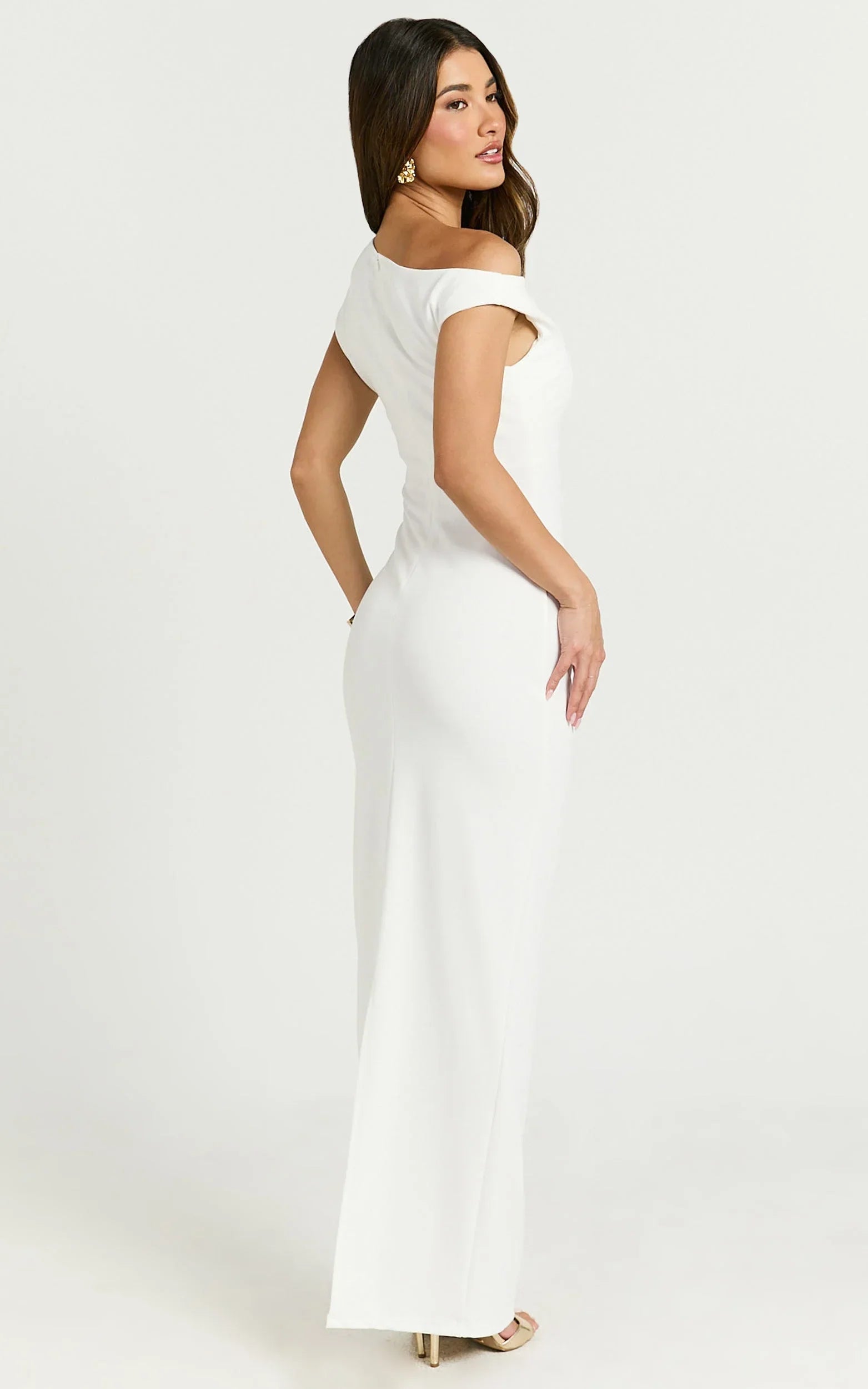 Genie Maxi Dress - Off The Shoulder Dress in White