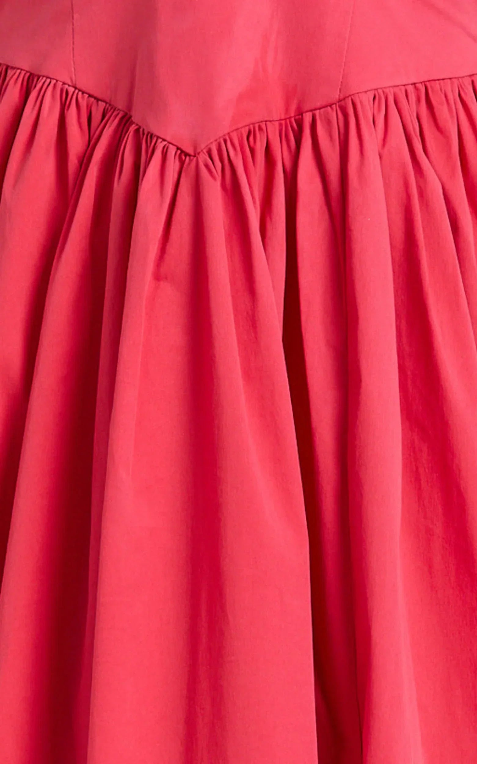 Belle Midi Dress - Keyhole Halter With V Yoke Dress in Red